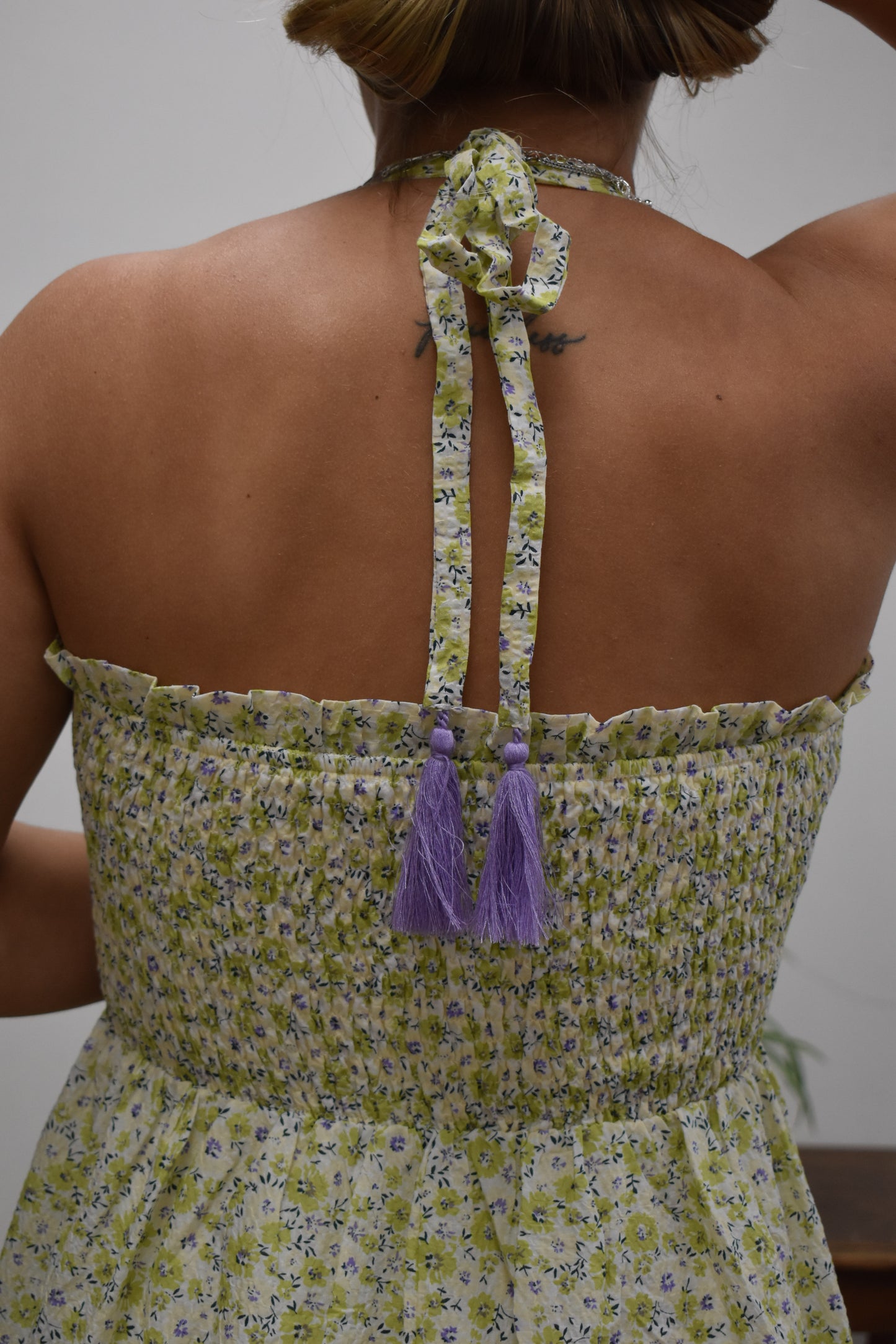 Floral Halter Neck Maxi Dress