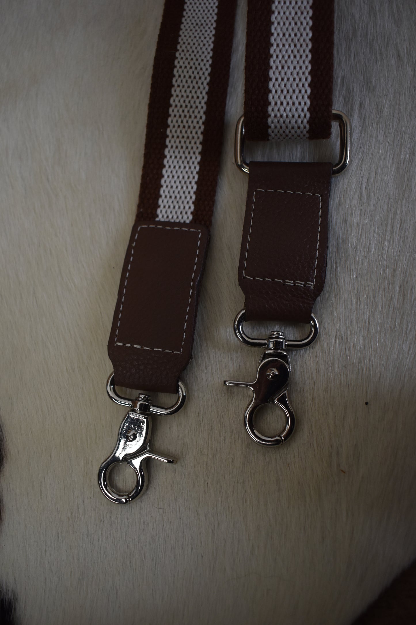 Brown & White Bag Strap