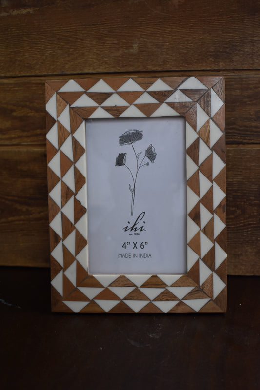 Stella Photo Frame: White & Wood