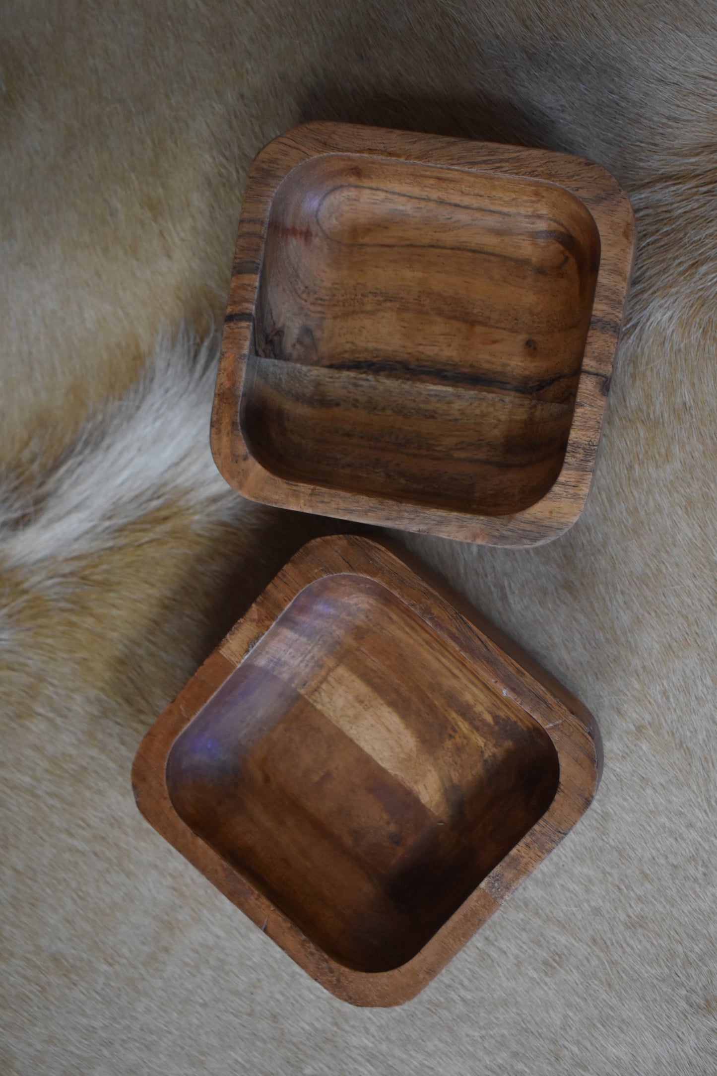 Square Wooden Trinket Bowl