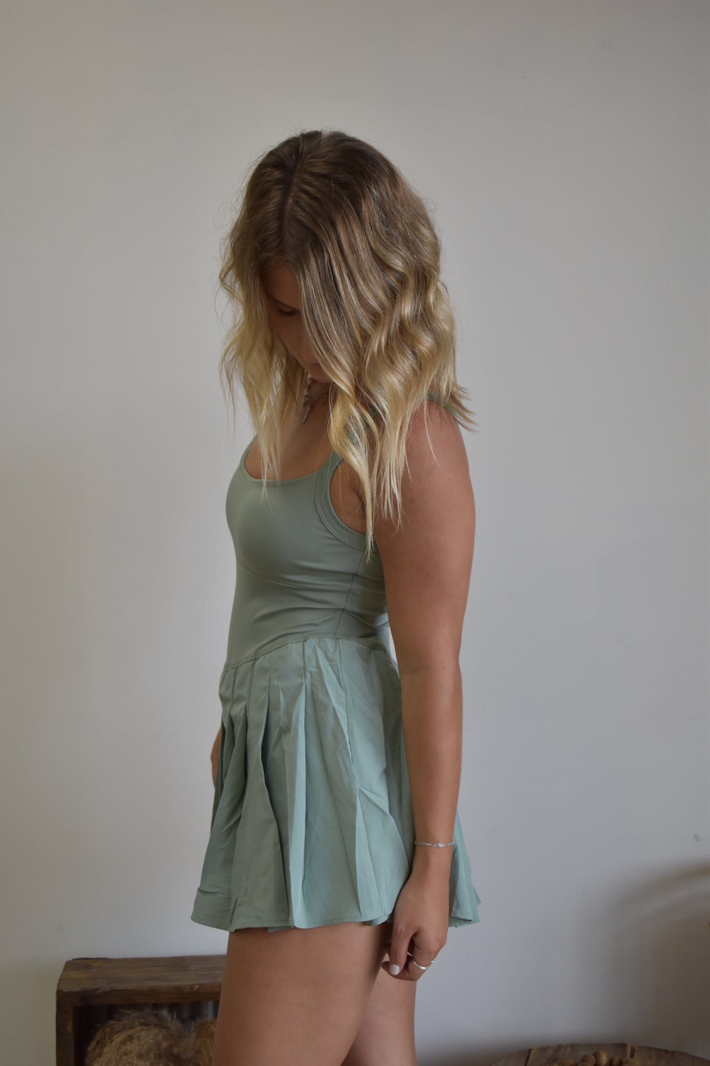 Sage Athletic Romper Dress