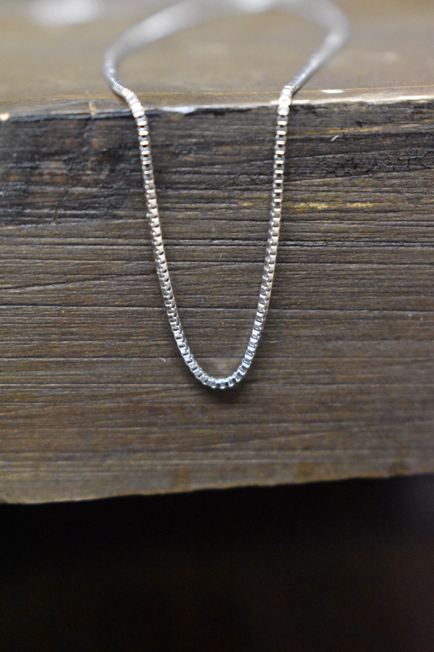 Box Chain Silver Necklace