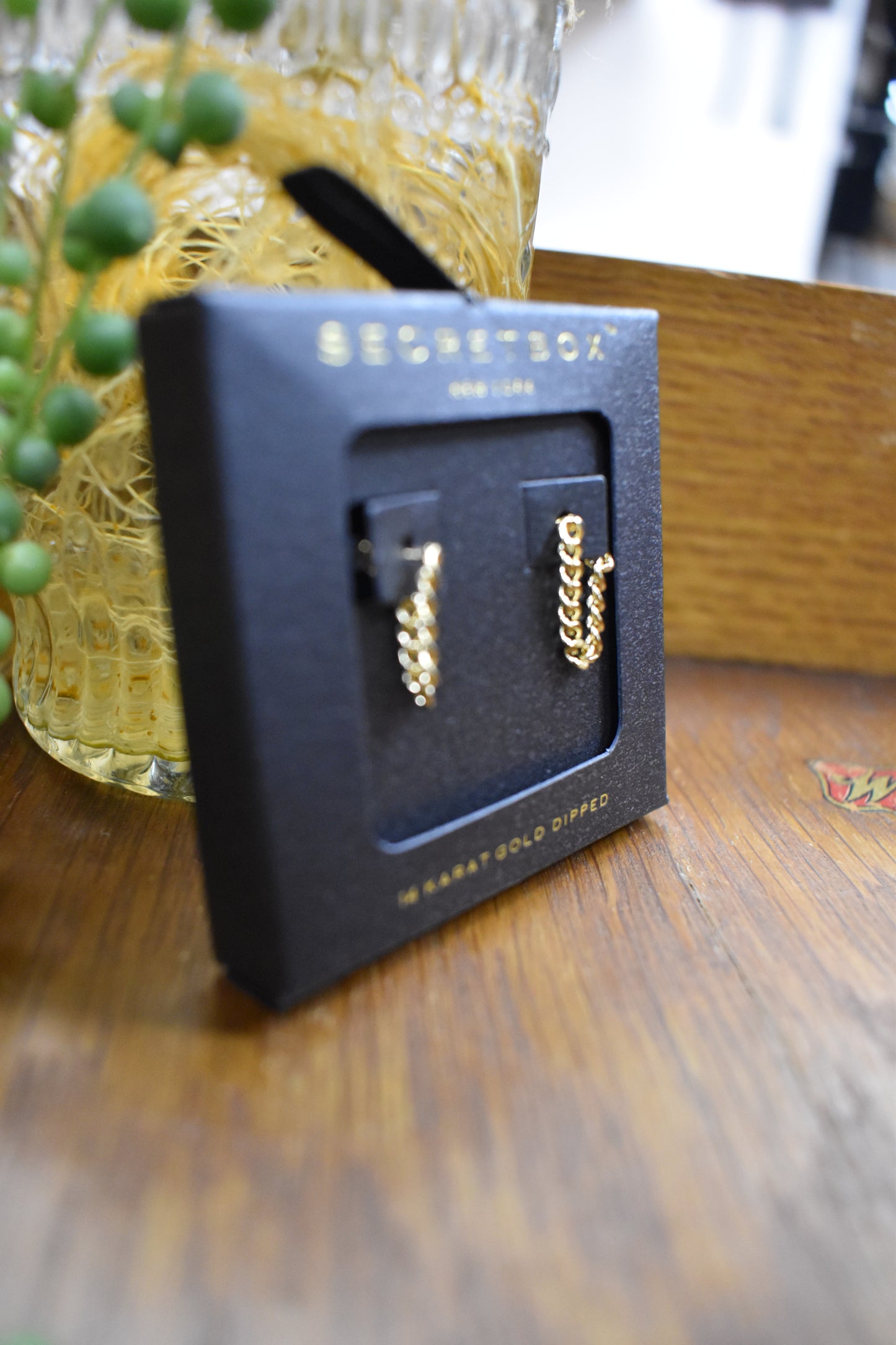 Gold Chain Link Thread Earrings