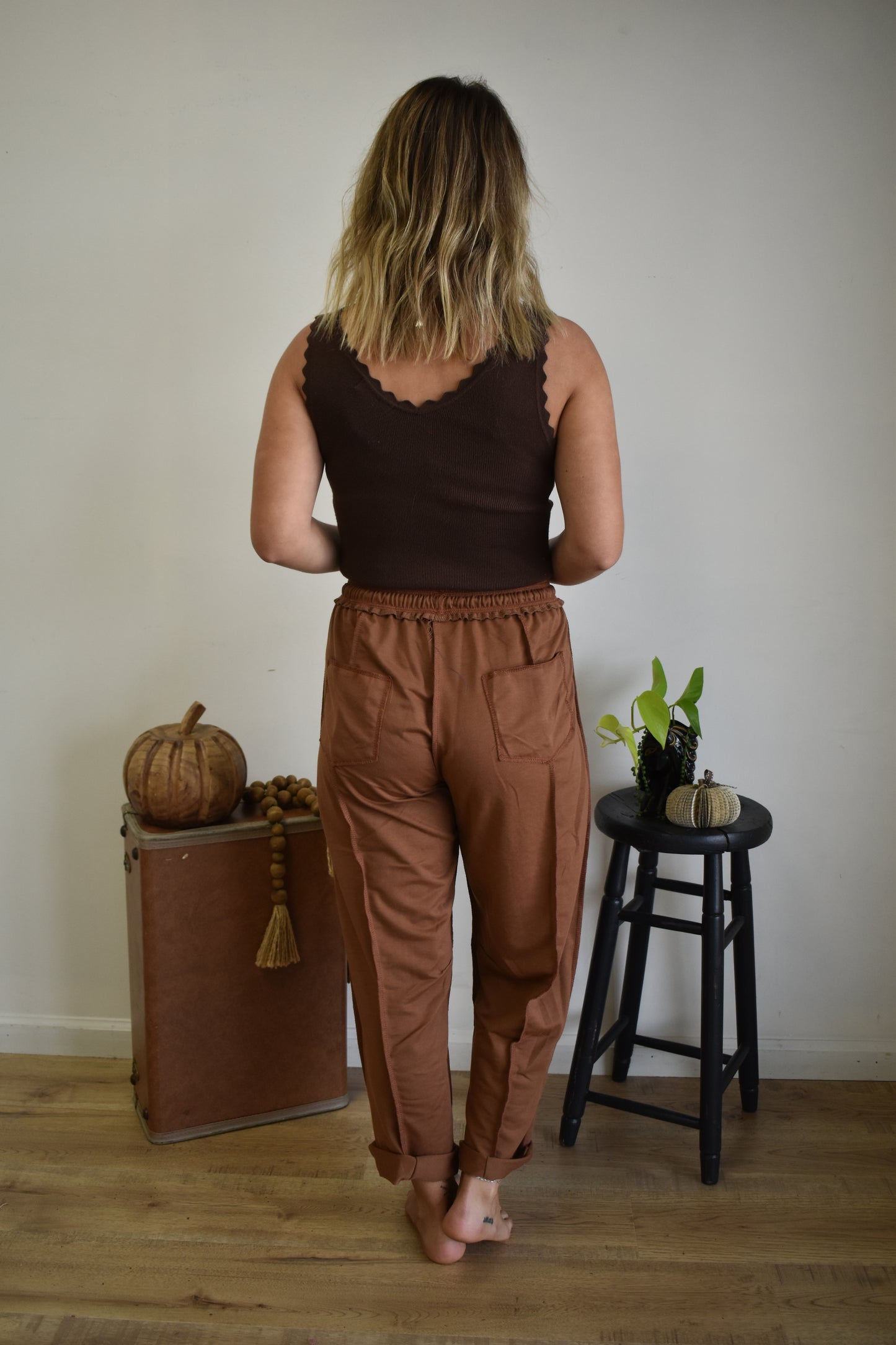 Caramel Barrel Leg Joggers