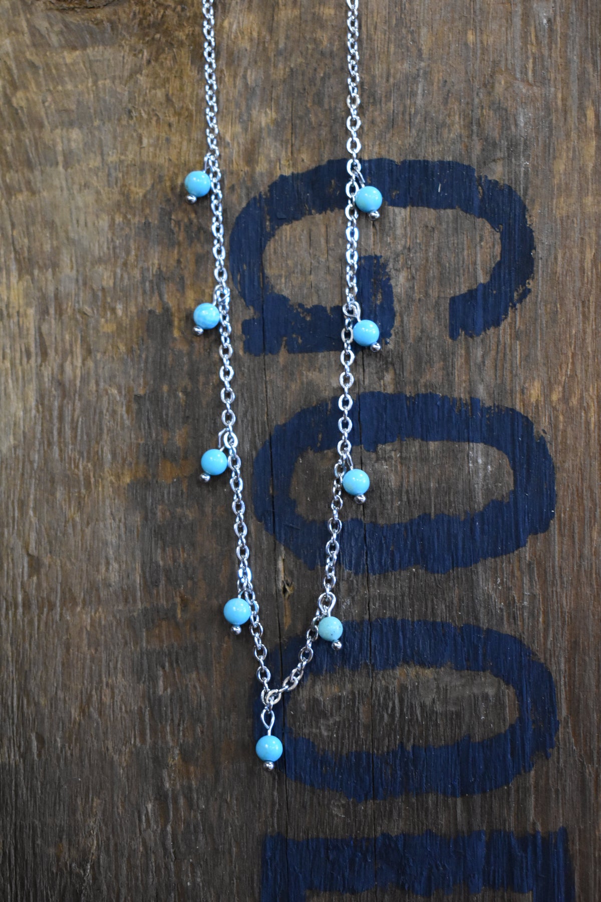 Silver Turquoise Dangle Necklace
