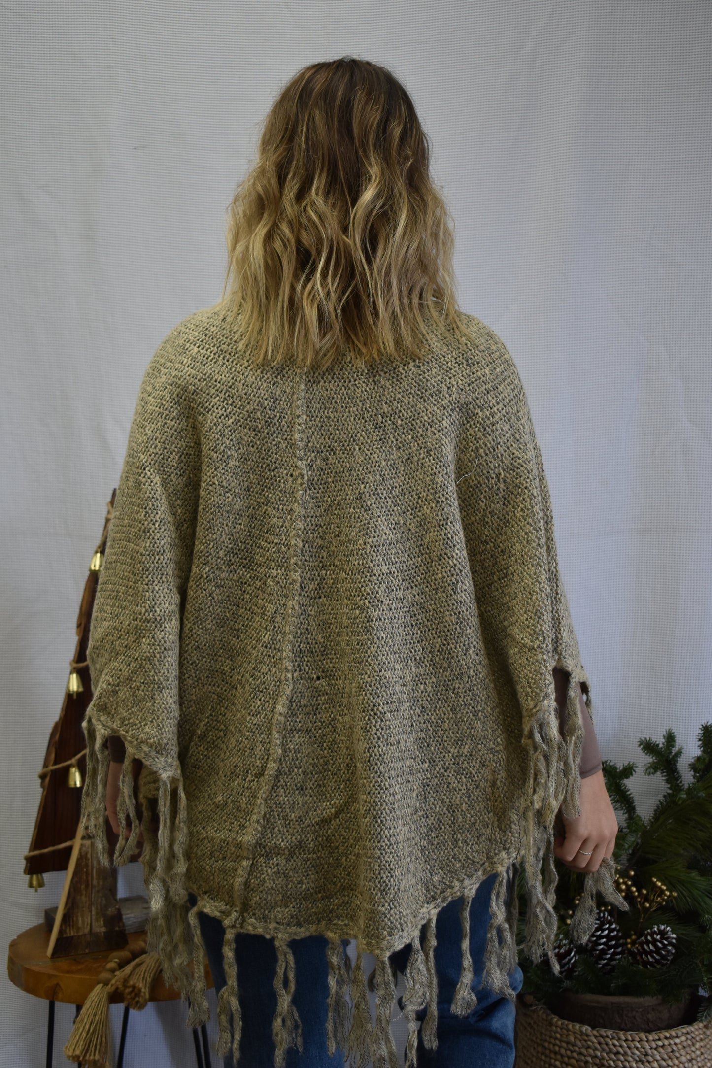 Oatmeal Knitted Poncho