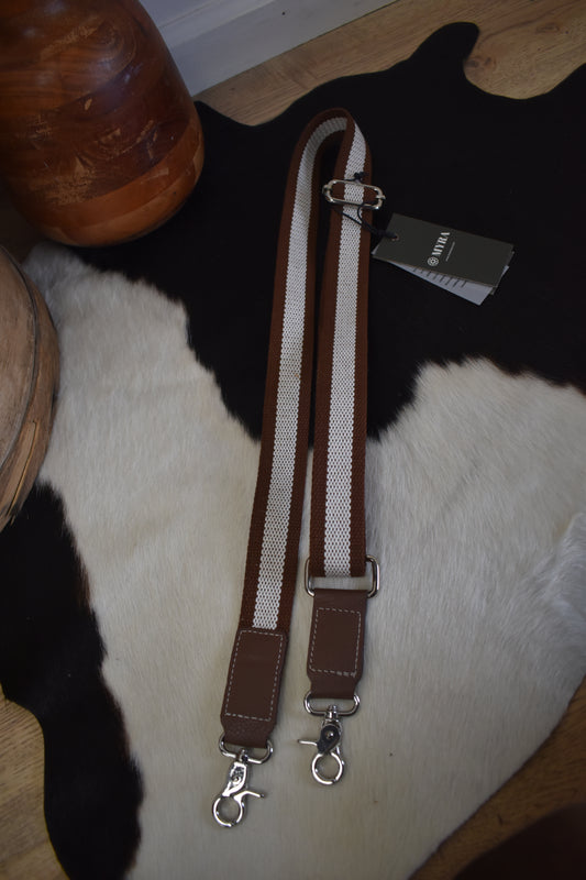 Brown & White Bag Strap