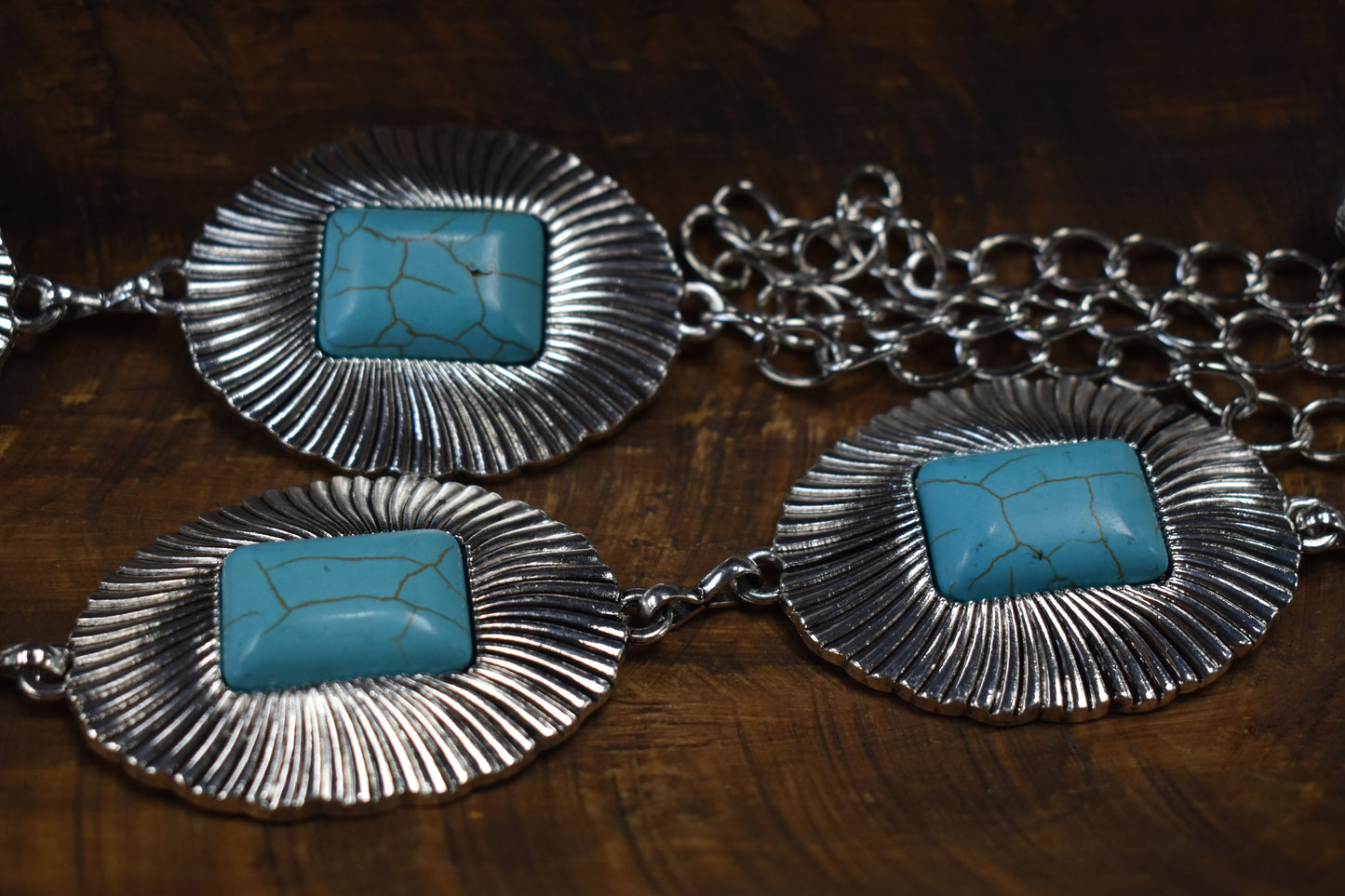 Turquoise Circle Chain Belt
