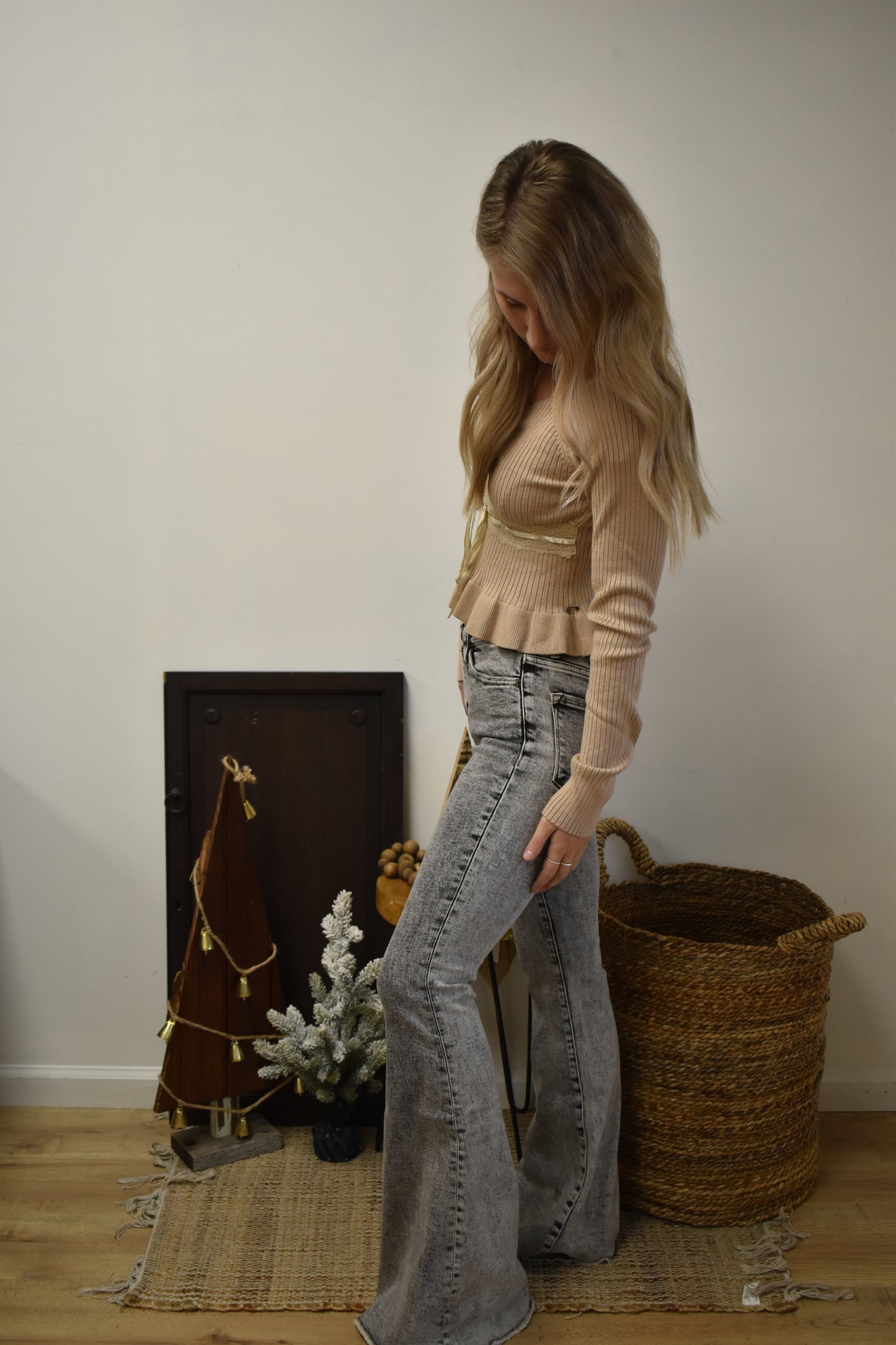 Black Acid Wash Flare