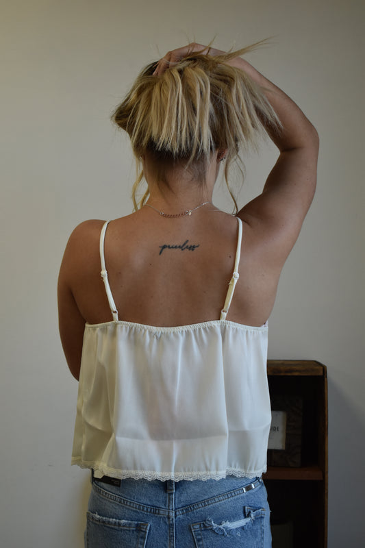 Ivory Lace Spaghetti Tank
