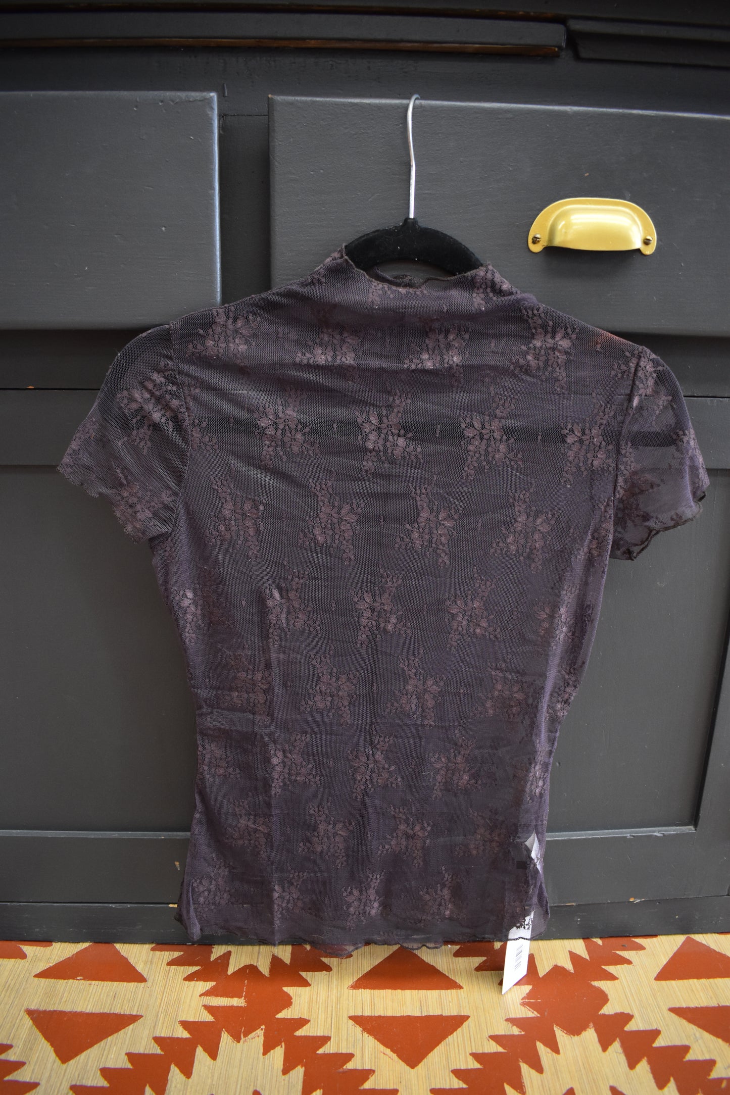 Floral Lace Mesh Short Sleeve