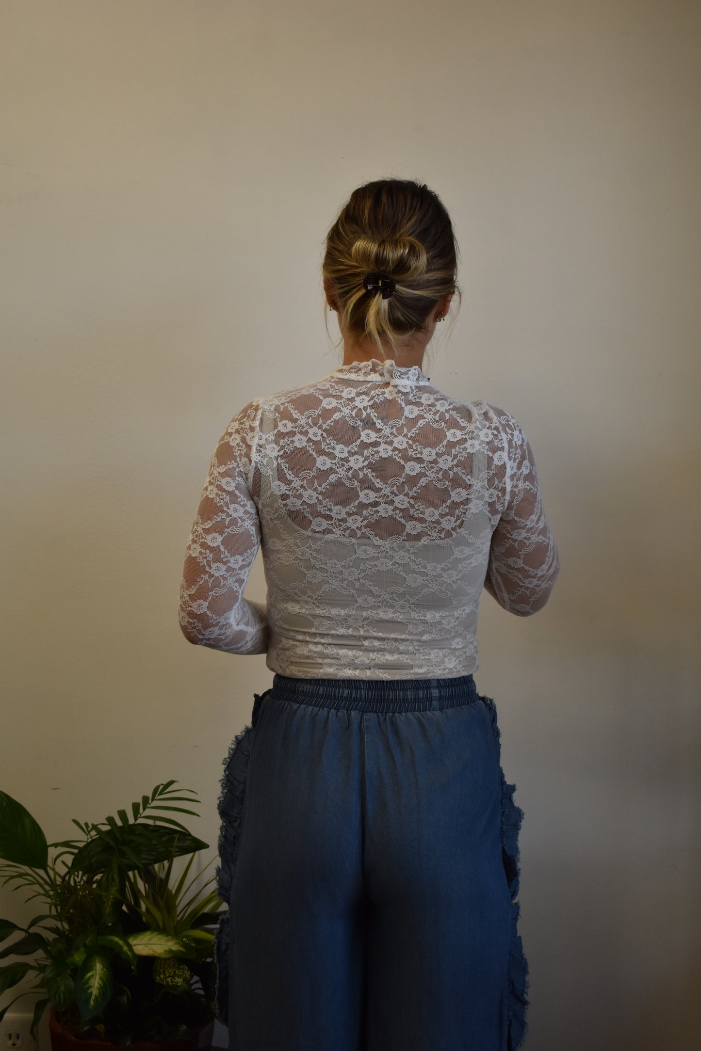 White Lace Mockneck
