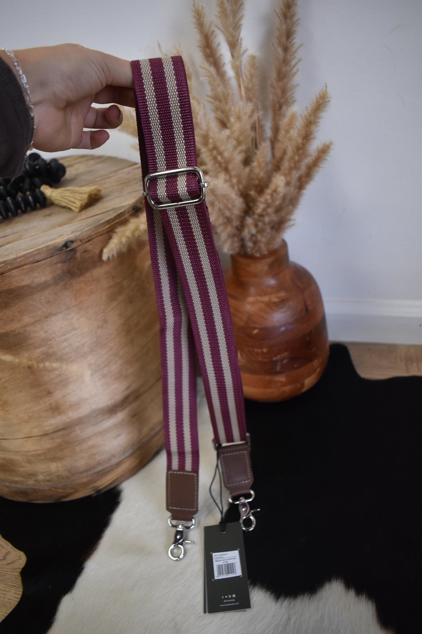 Pink & Tan Bag Strap