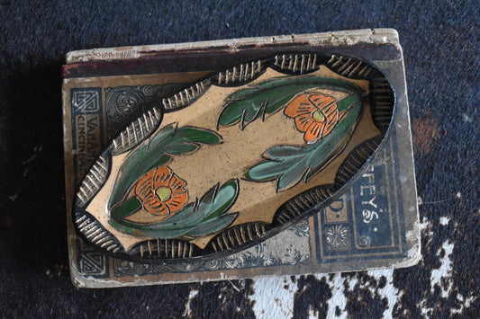 Dark Flower Oval Trinket Dish