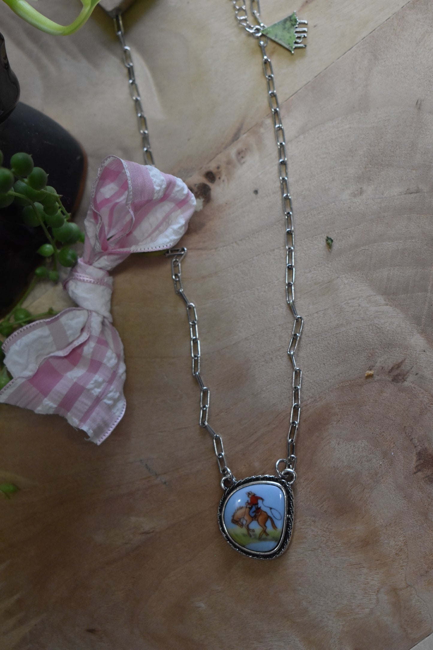Western Portrait Pendant Necklace