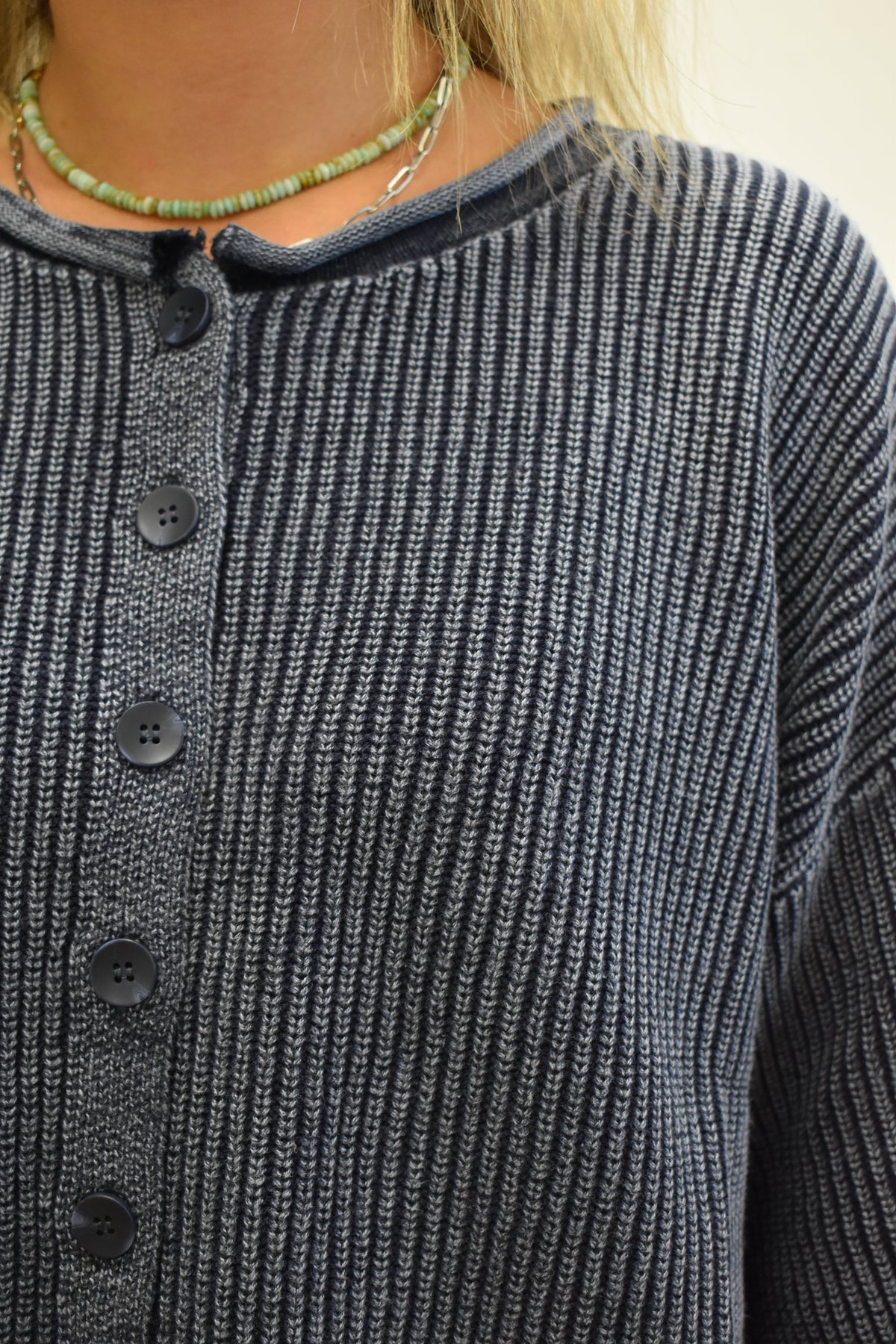 Indigo River Rolled Cardigan