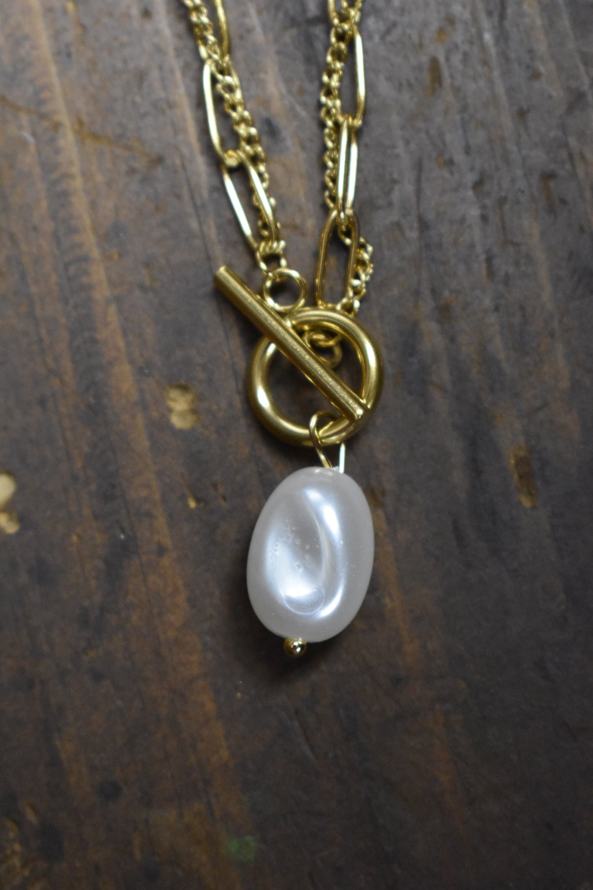 Double Strand Clasp Necklace