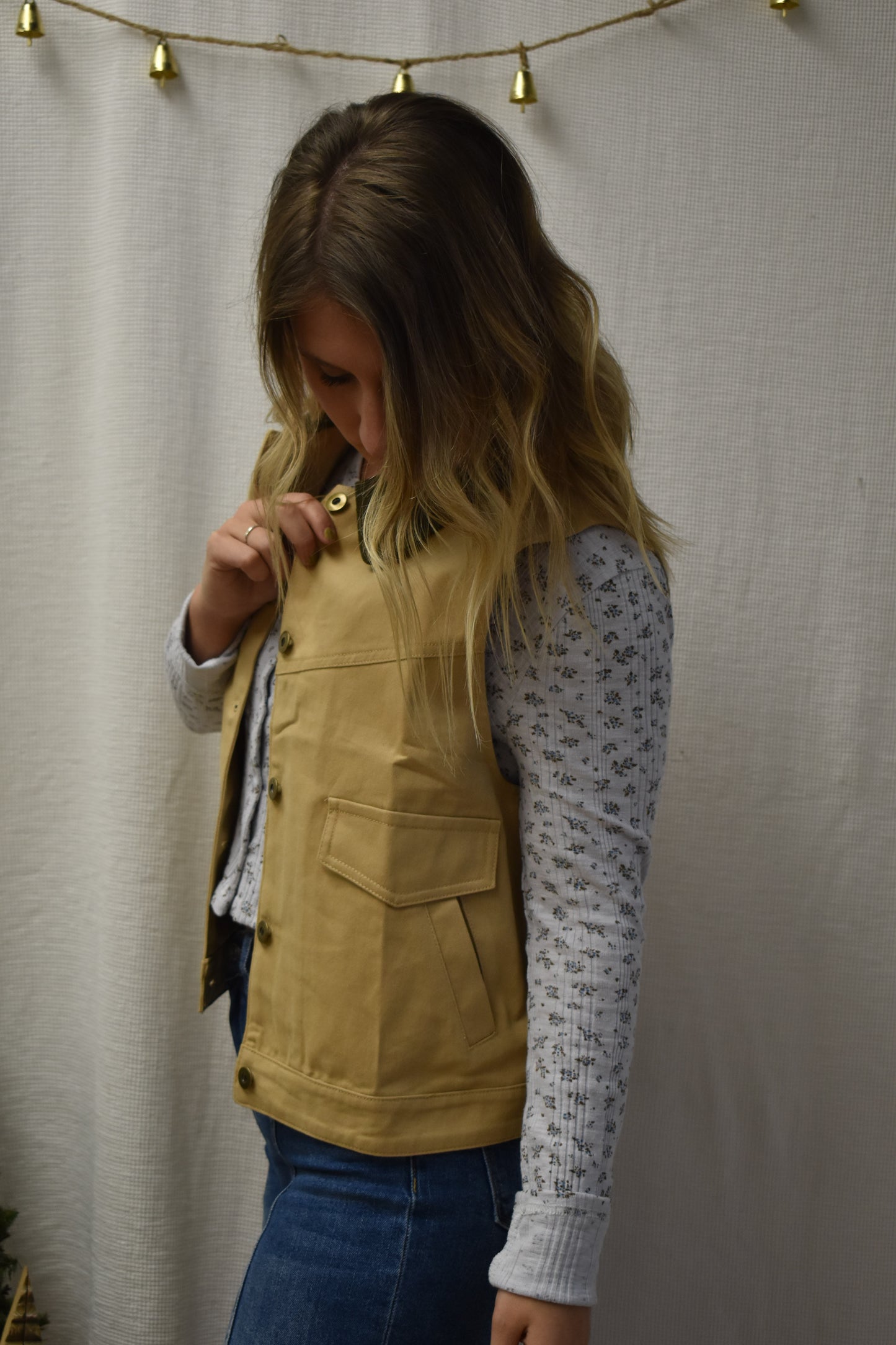 Taupe & Chocolate Canvas Vest