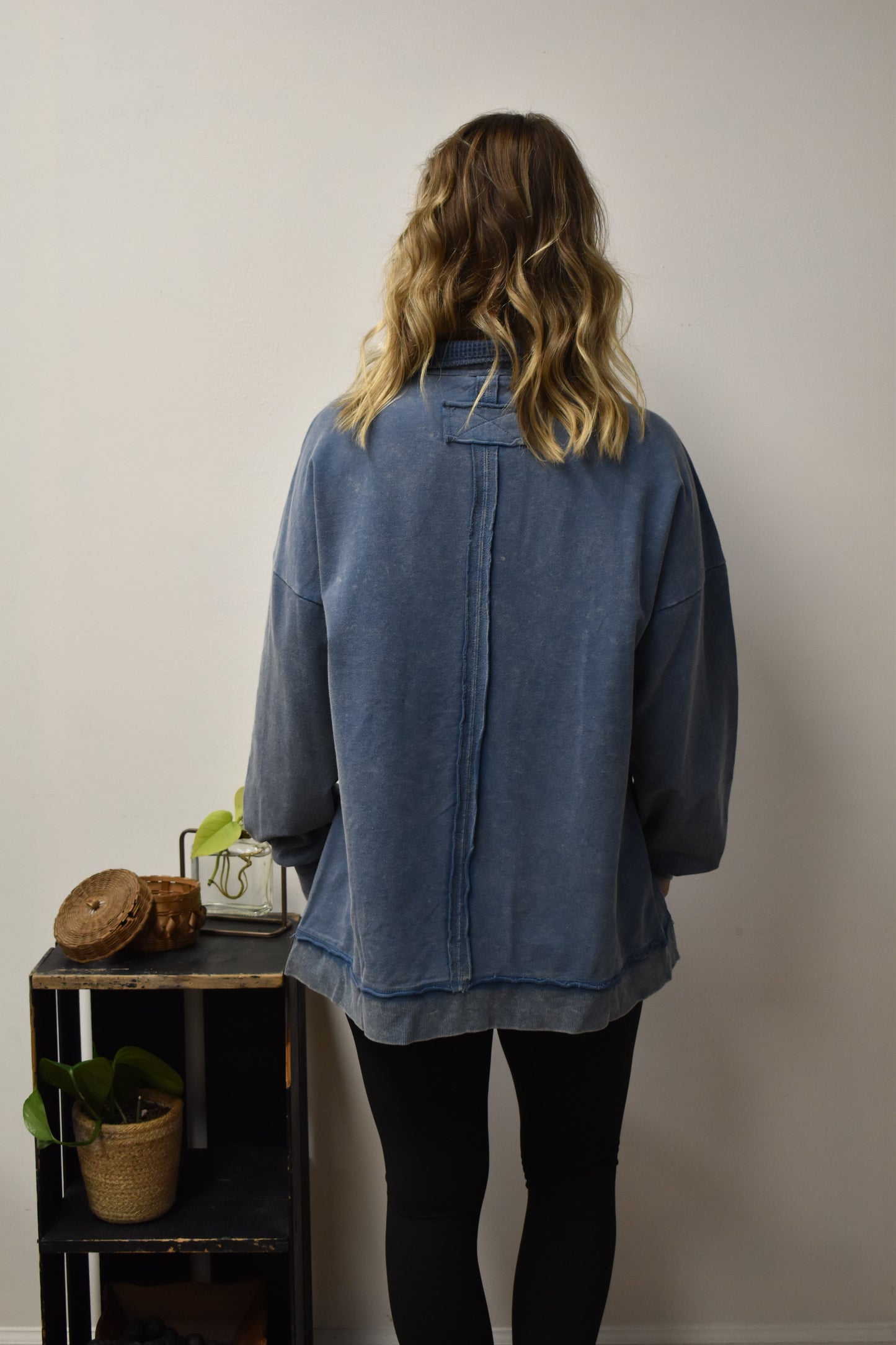 Mineral Washed Pullover: Denim
