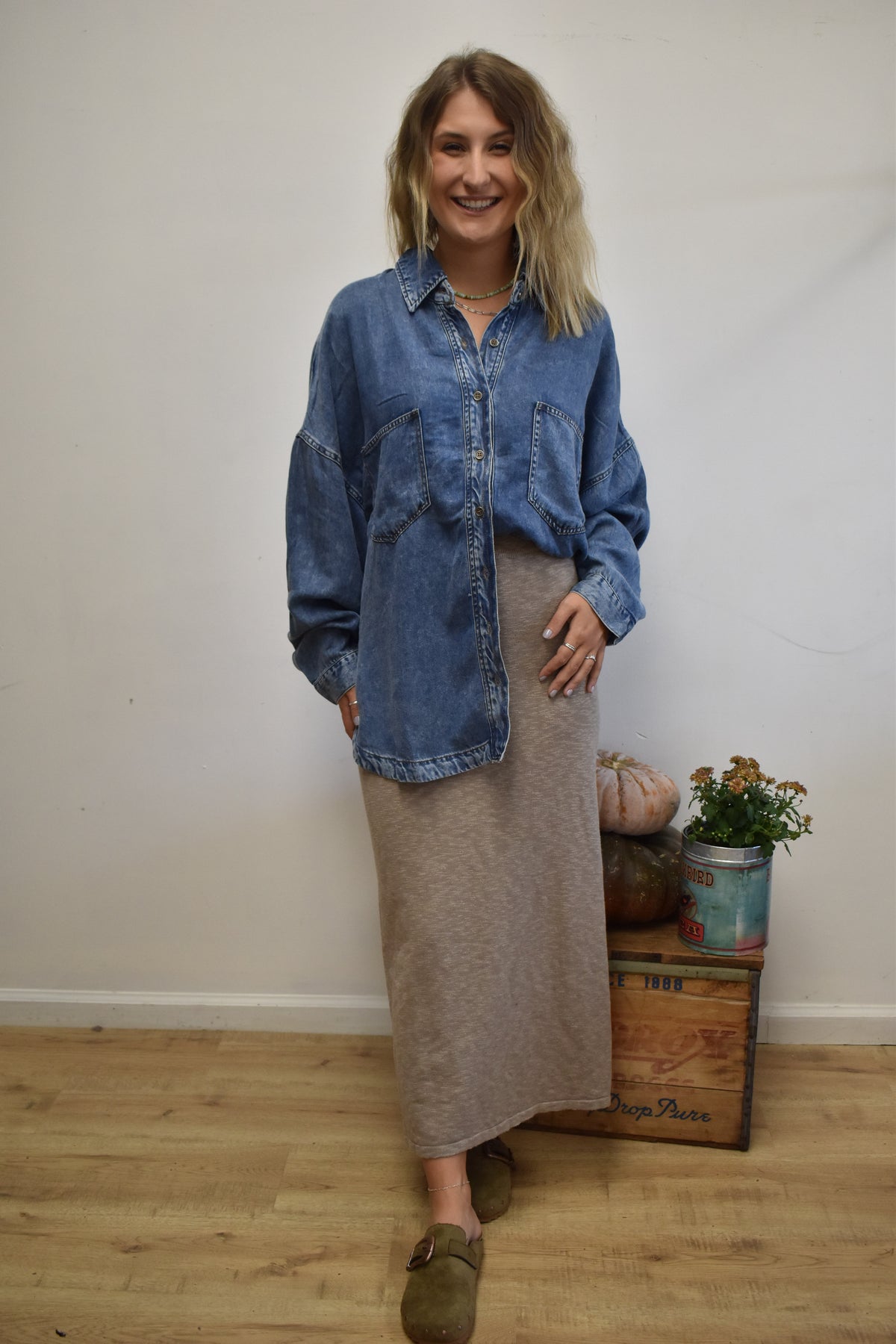 Taupe Knit Skirt