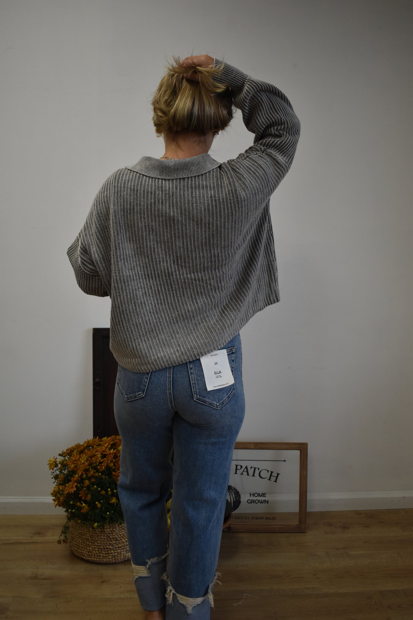 Mocha Ribbed Carry Sweater