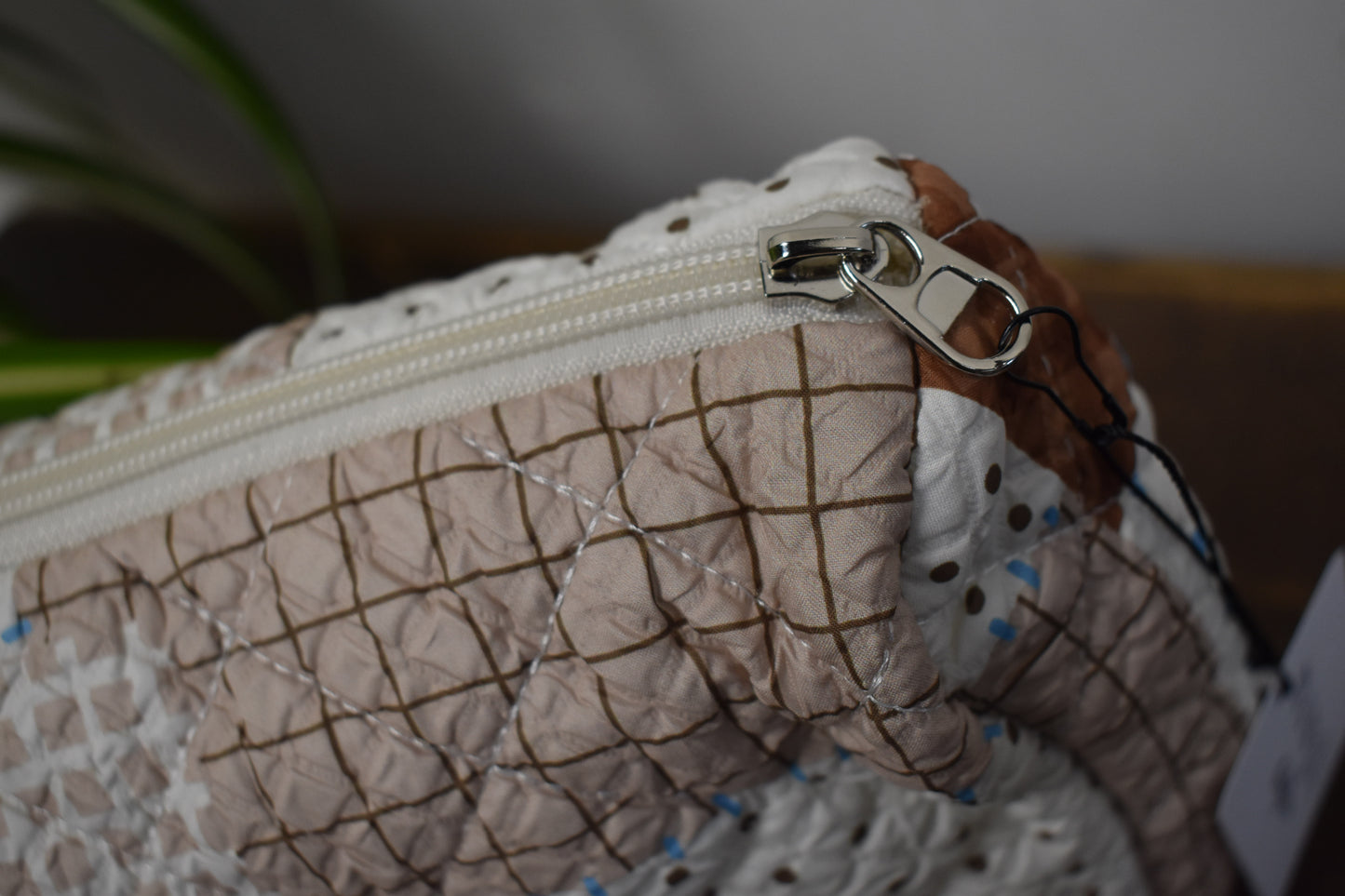 Mocha Patchwork Makeup Bag