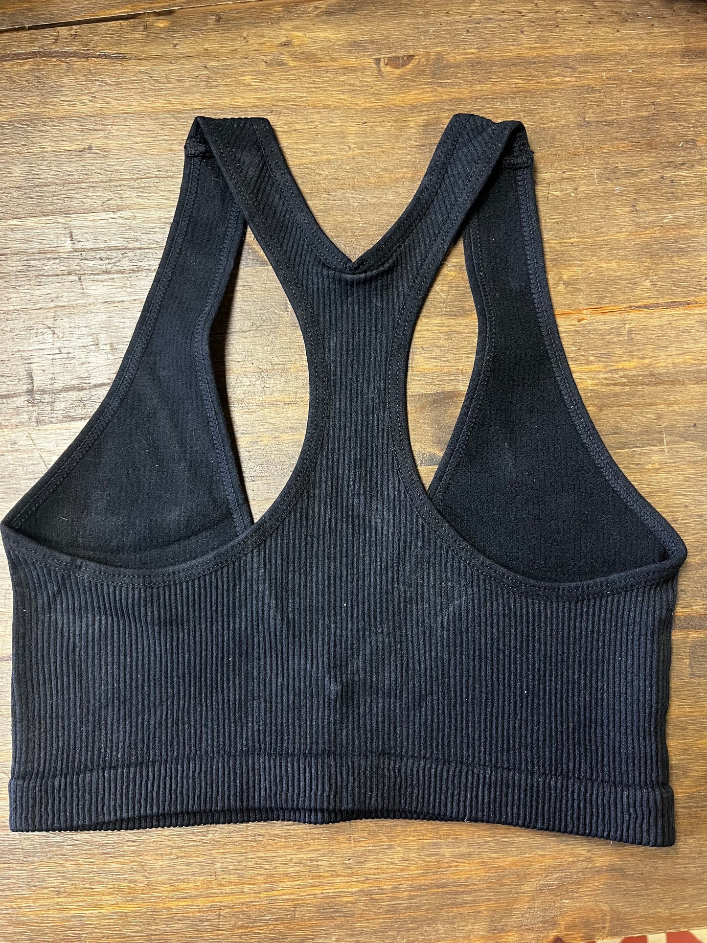 Black Leto Ribbed Bralette