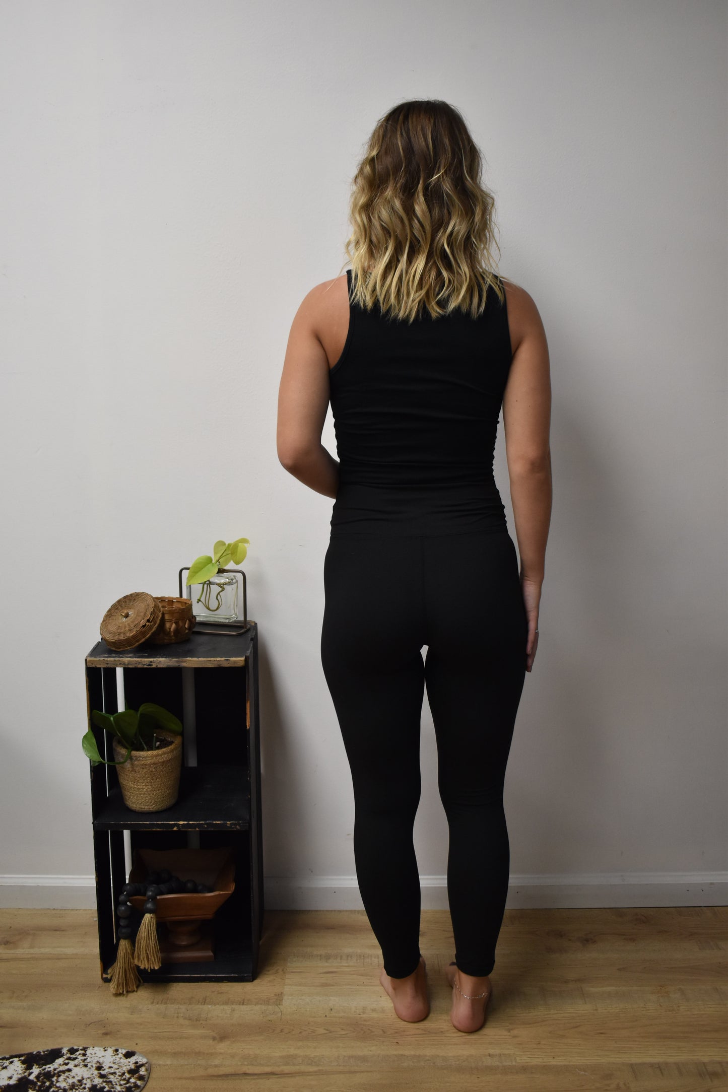 Basic Black Yoga Crossover Leggings