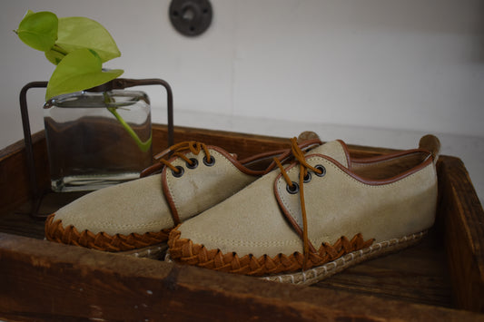 Sand Suede Braided Sneaker