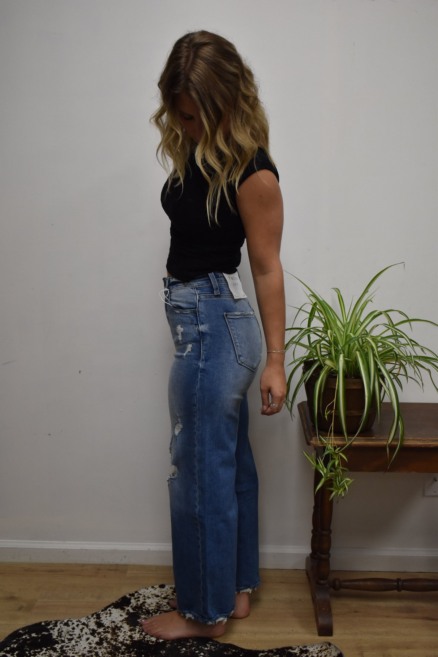 High Rise Wide Leg Denim Jeans