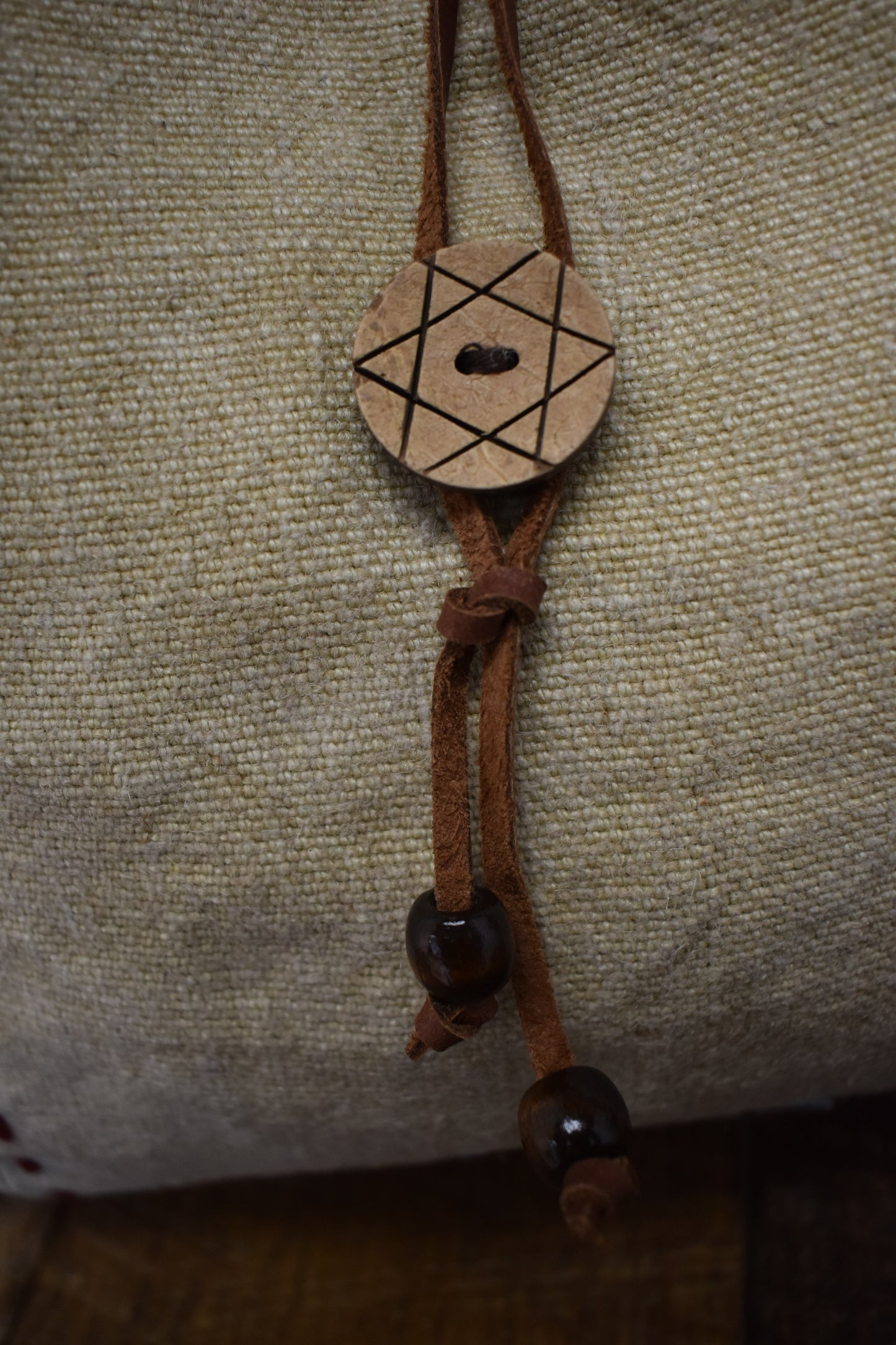 Cavas Red Stitched Loom Shoulder Bag