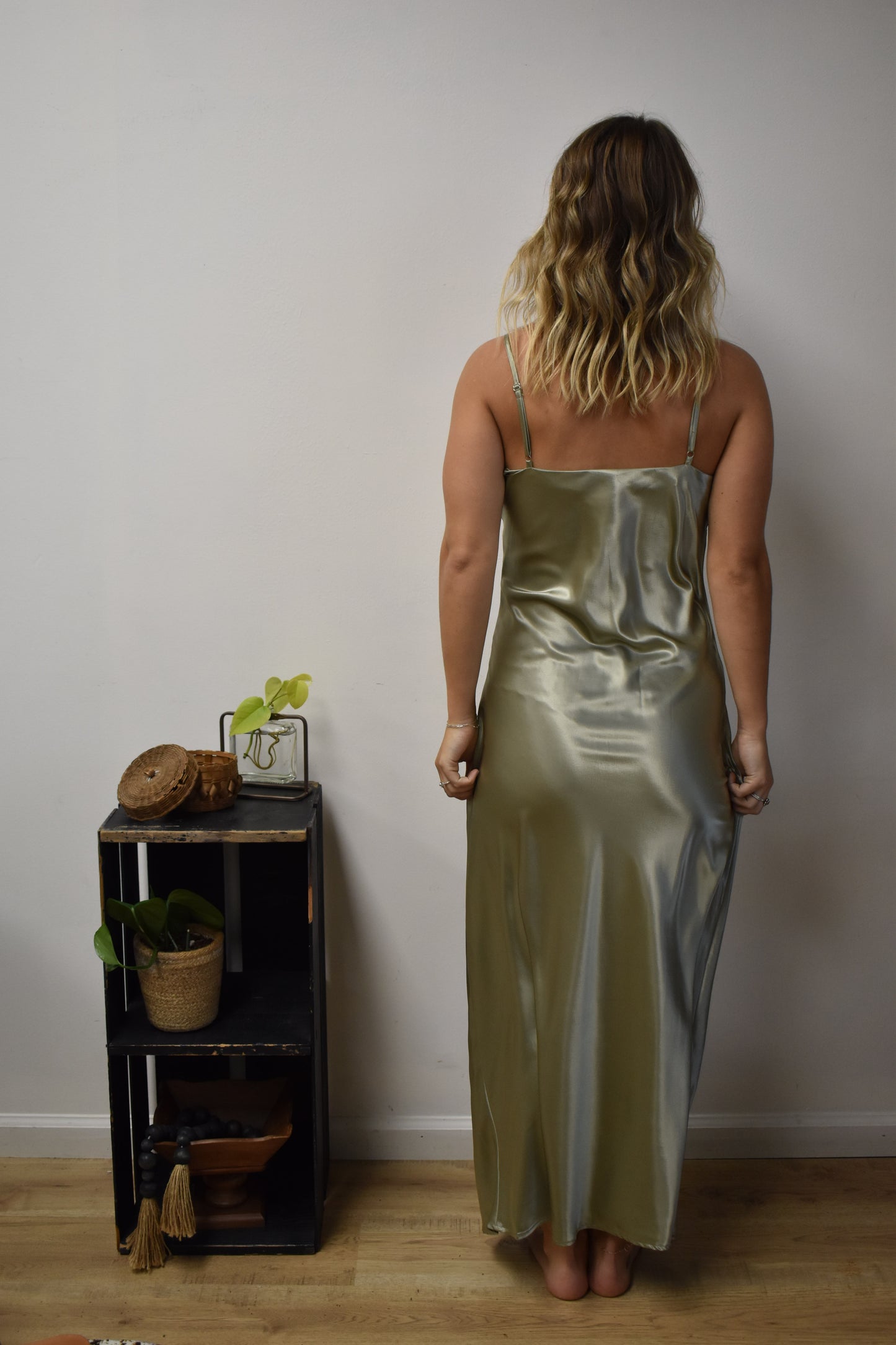 Moonlit Drift Satin Dress