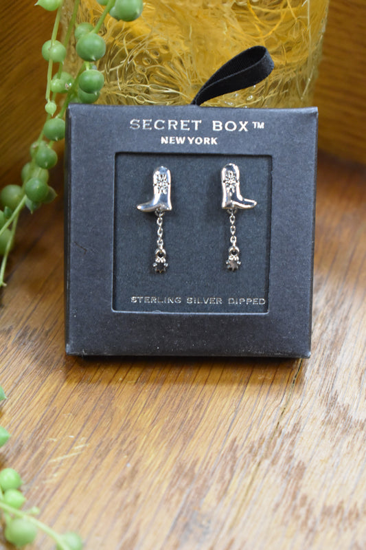 Western Cowboy Boot & Charm Dangle Earrings