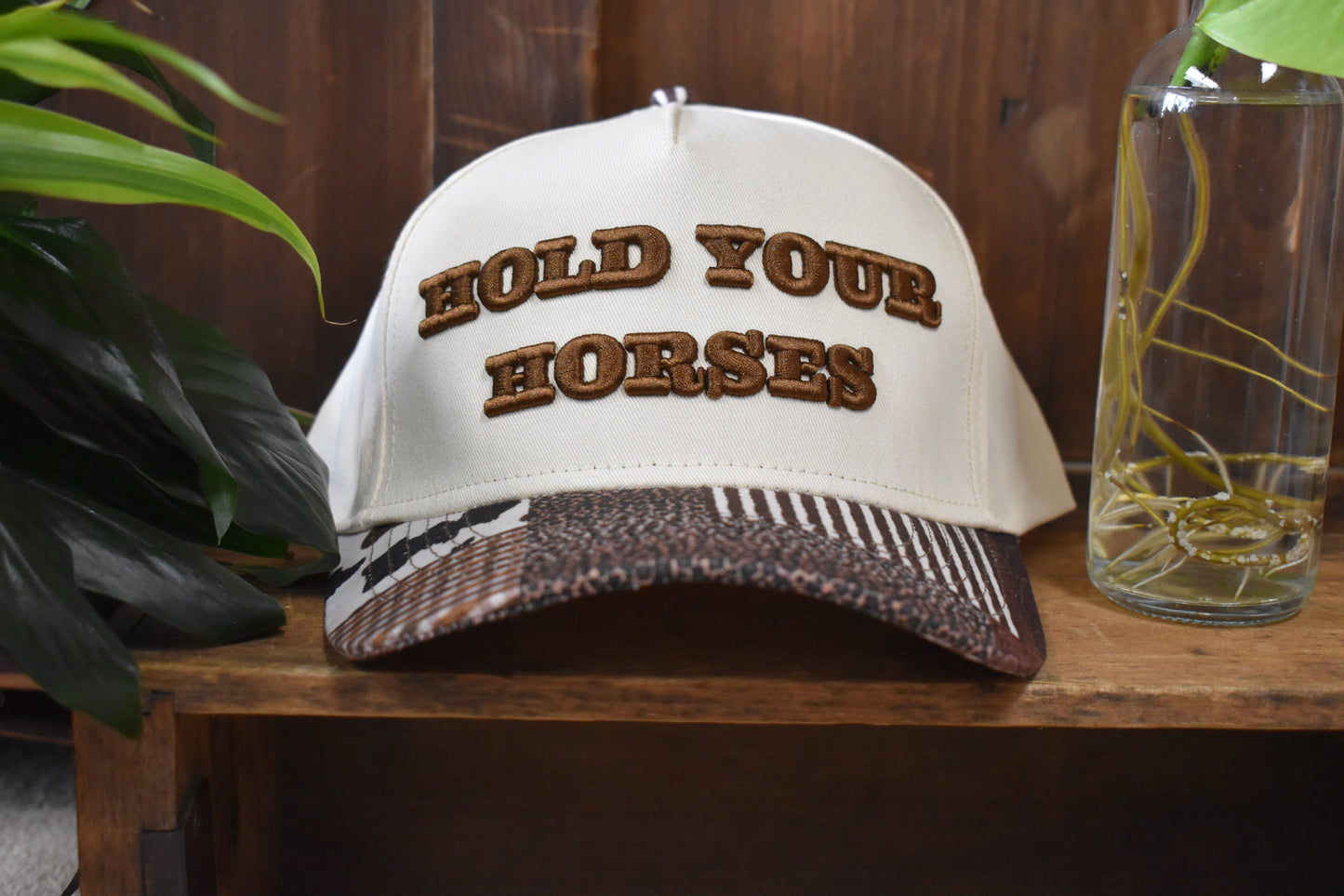 ‘Hold Your Horses‘ Animal Print Trucker Hat