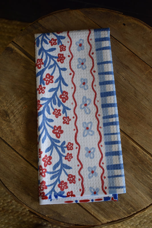 Floral Patriotic Kitchen Towel