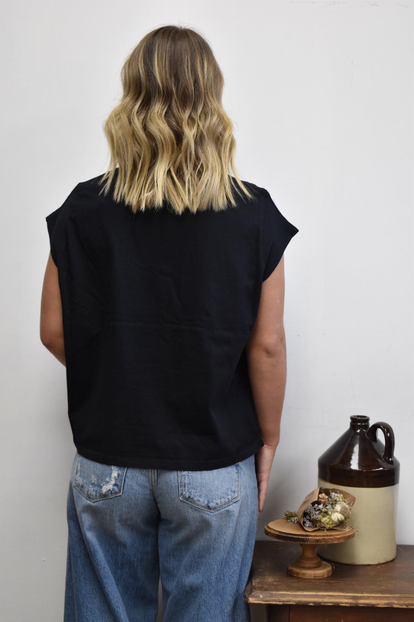 Oversized Basic Tee: Black