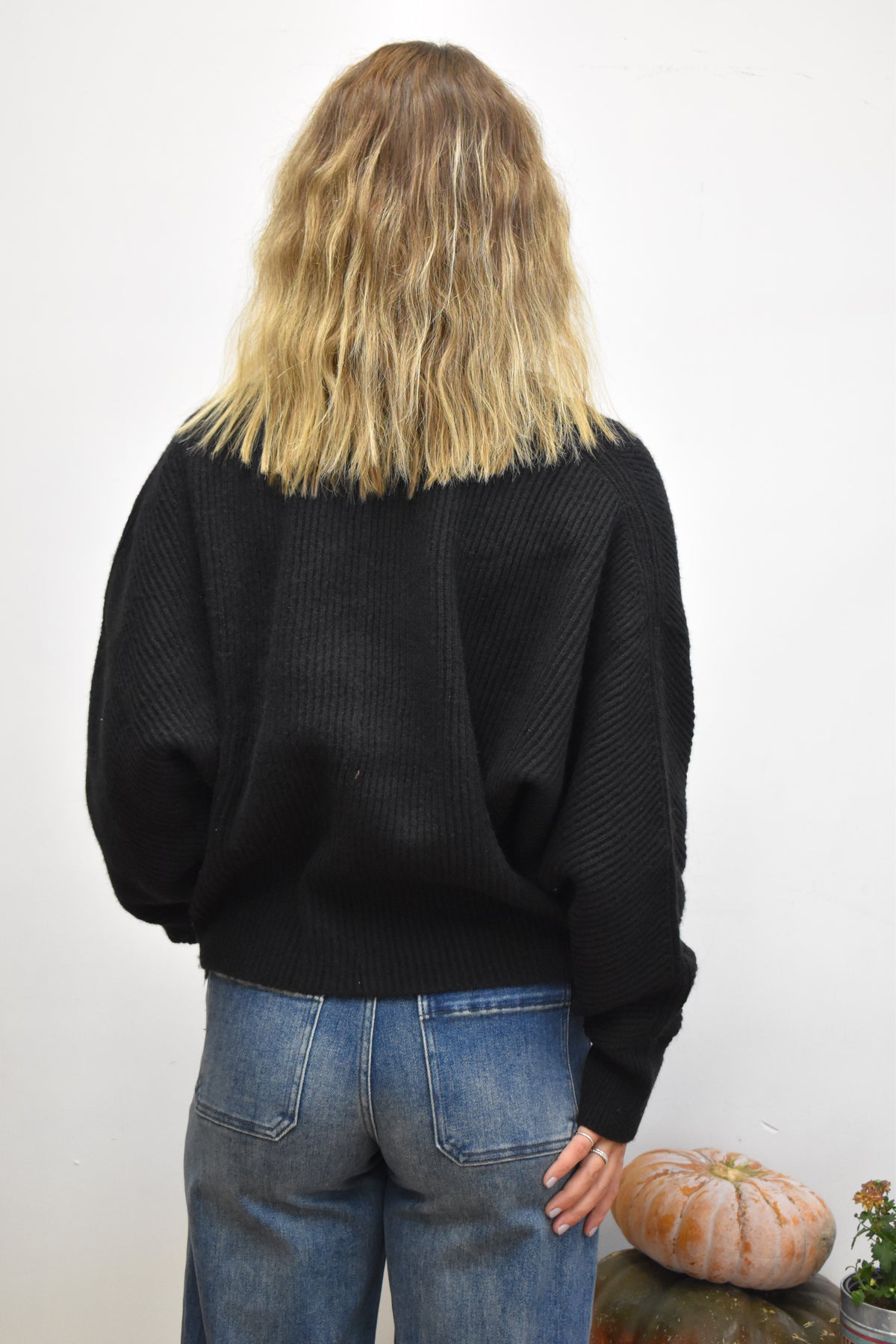 Ribbed Black Cozy Sweater