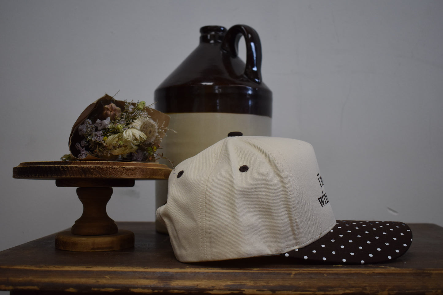 ‘I’m Nicer When I’m Tan’ Polka Dot Canvas Hat