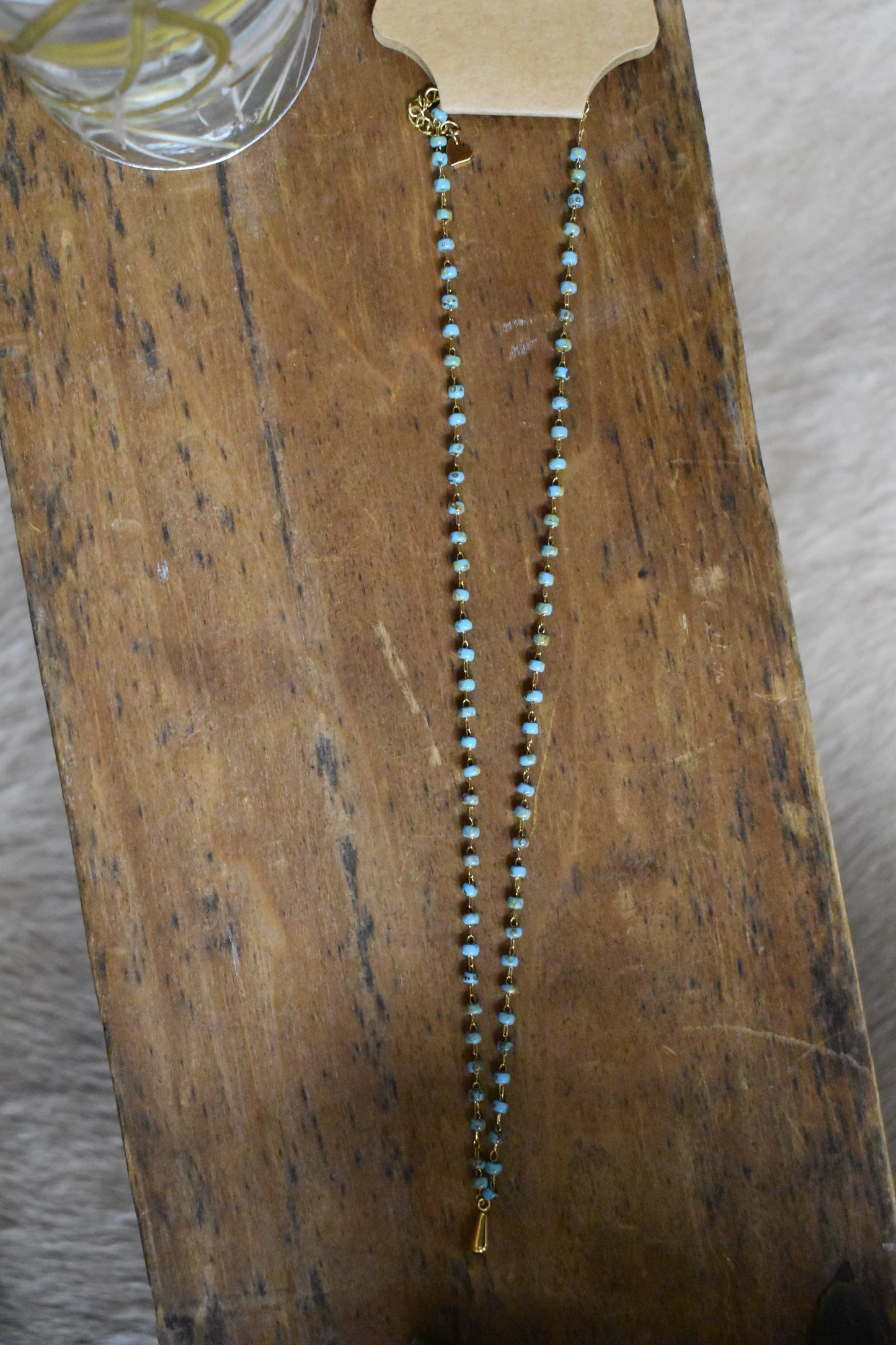 Turquoise Beaded Drop Necklace