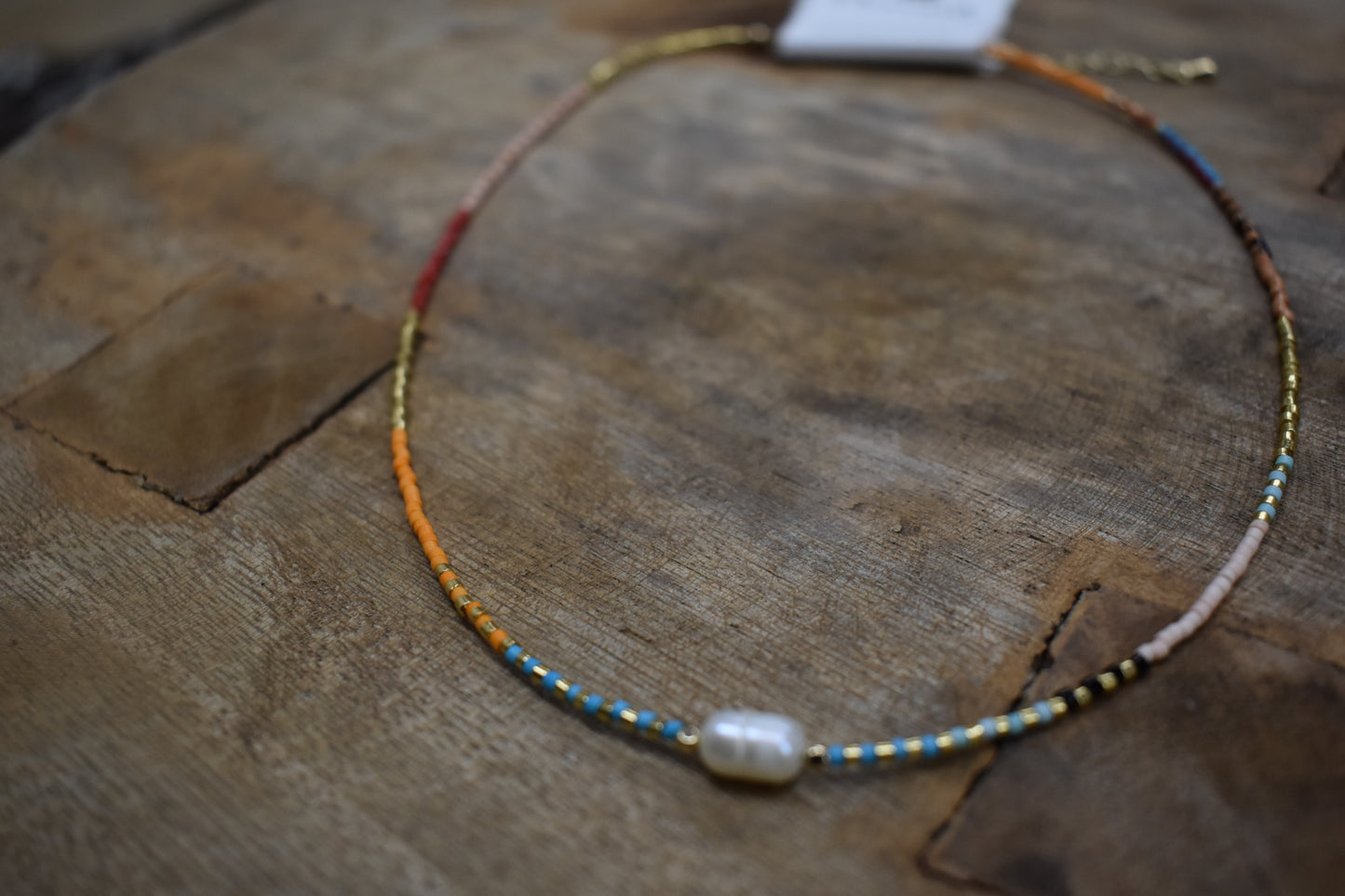 Round Stone Beaded Necklace