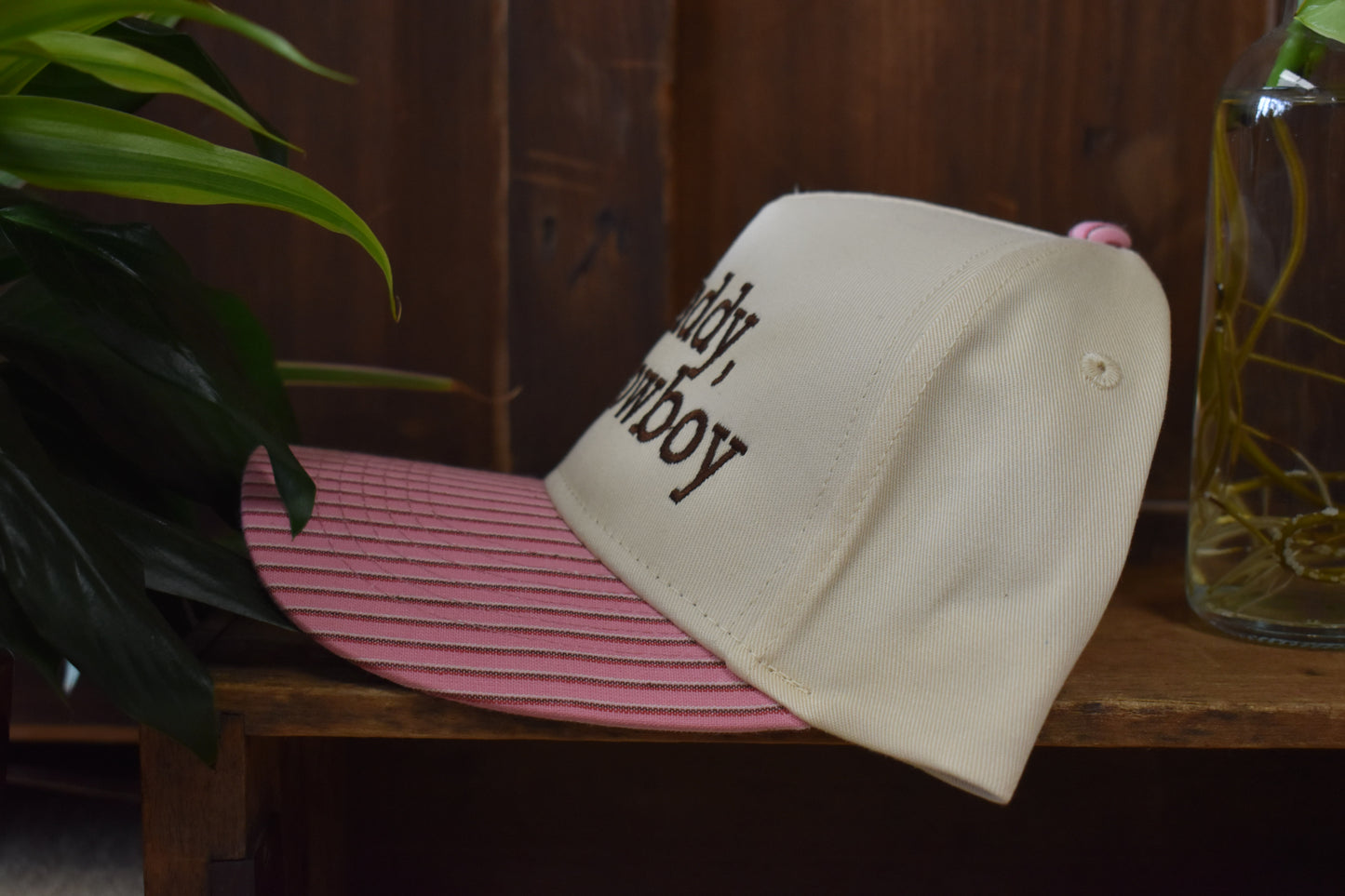 ‘But Daddy He’s A Cowboy‘ Pinstriped Trucker Hat