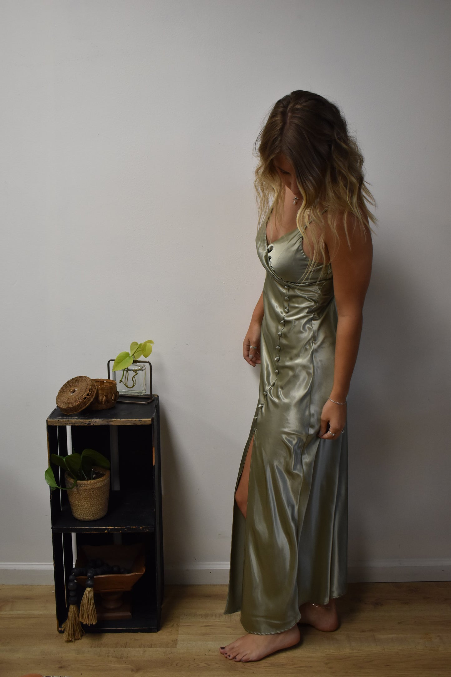 Moonlit Drift Satin Dress