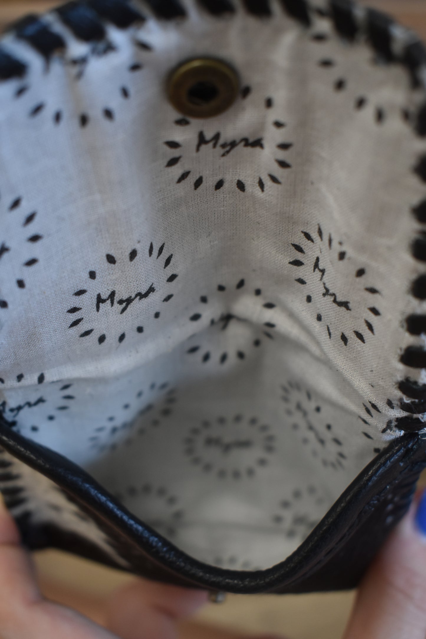 Stitched Cowhide Coin Purse