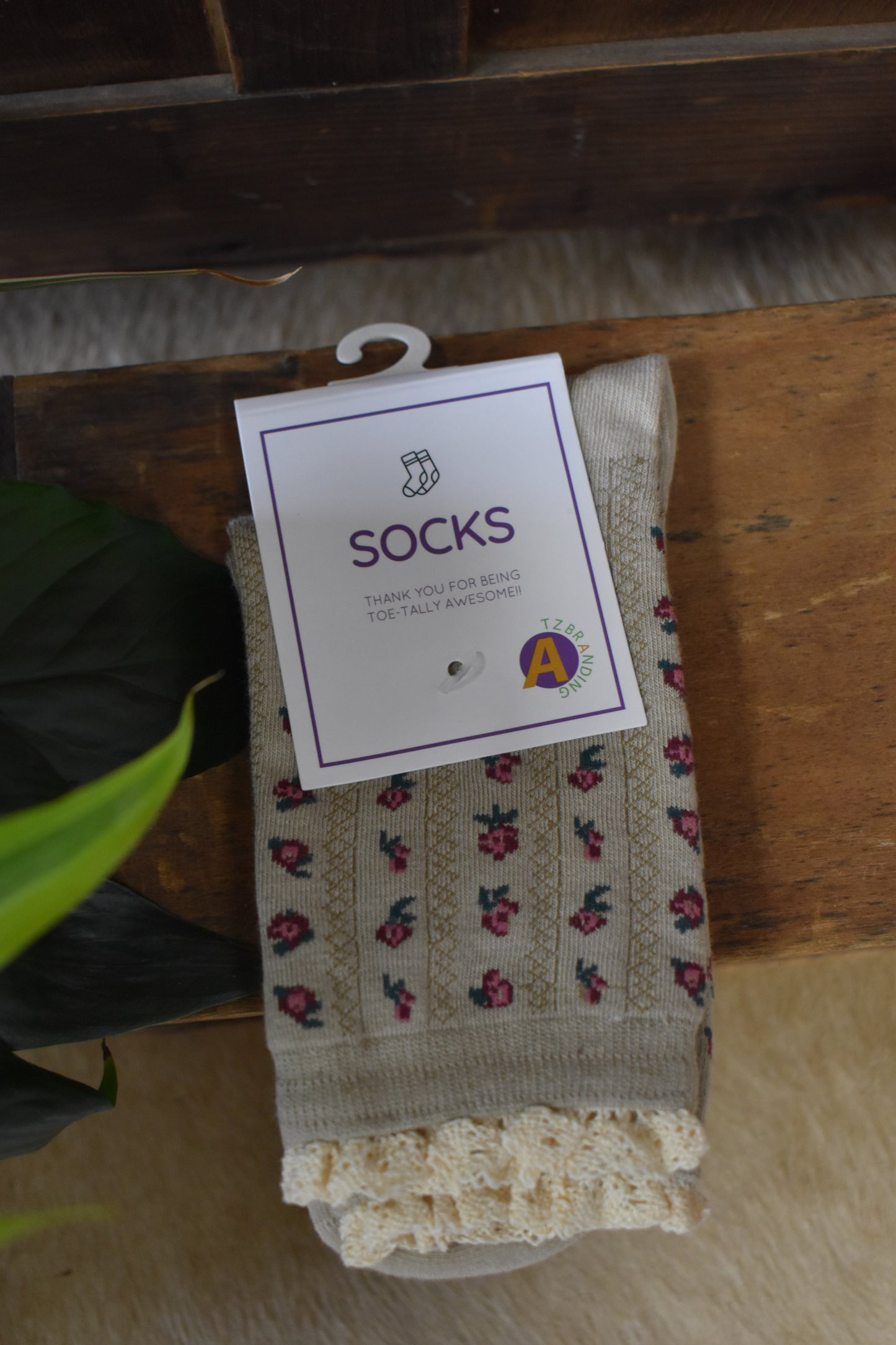Ruffle Blossom Lace Crew Sock