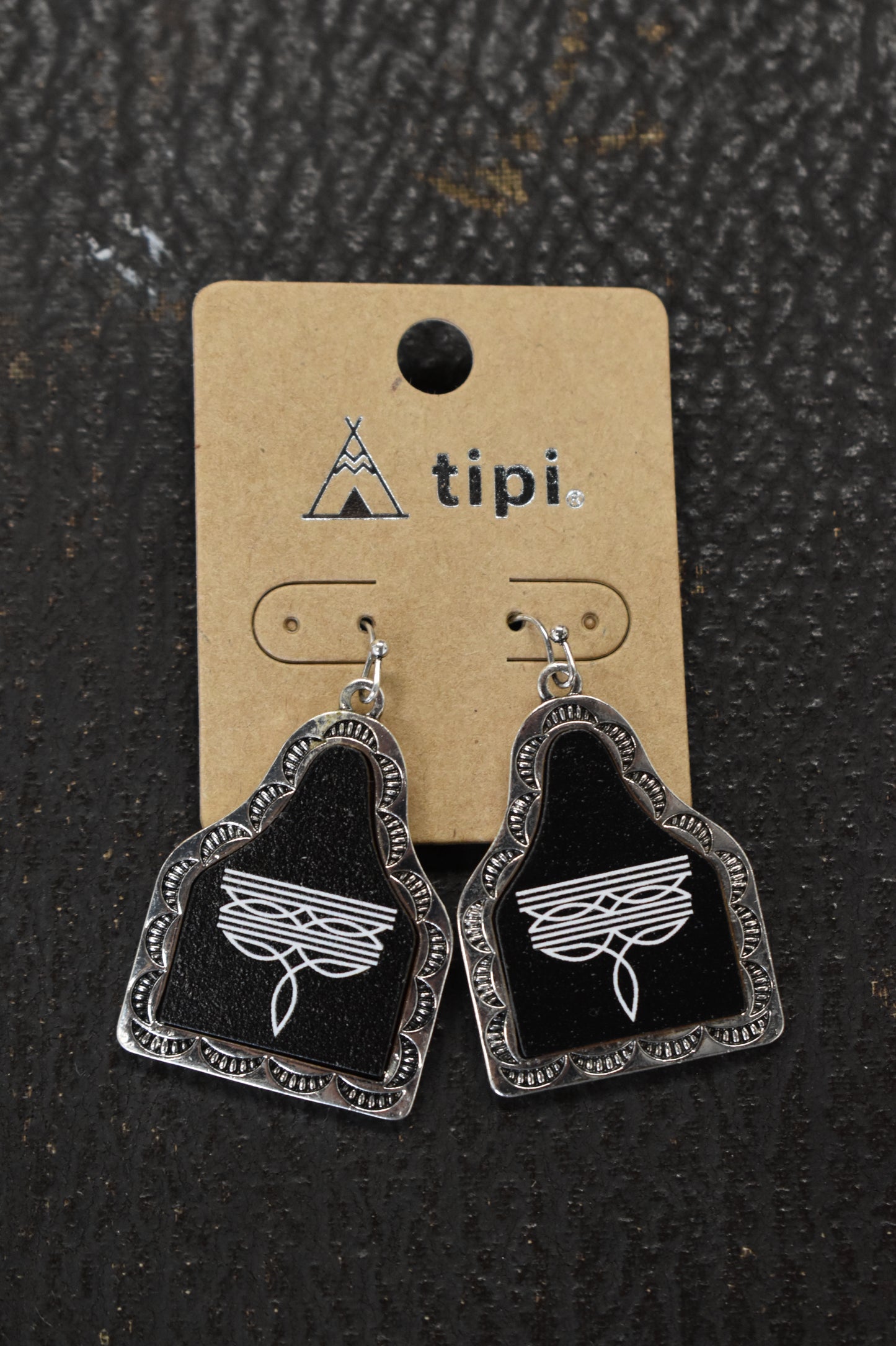 Cattle Tag & Boot Stitch Earrings