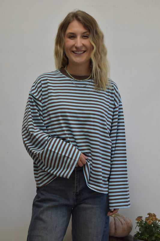 Wanderlust Striped Crewneck