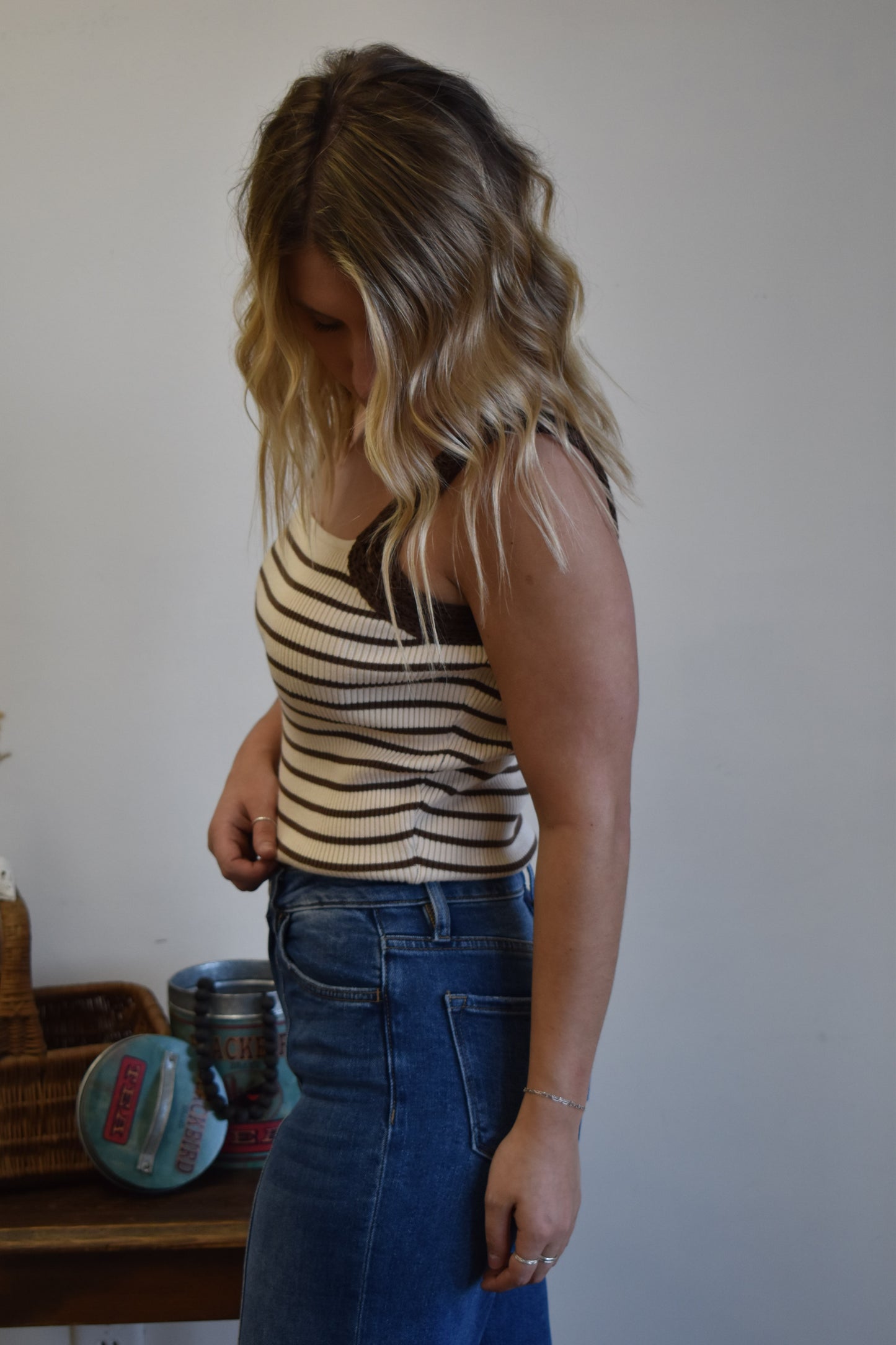 Chocolate & Cream Crochet Tank