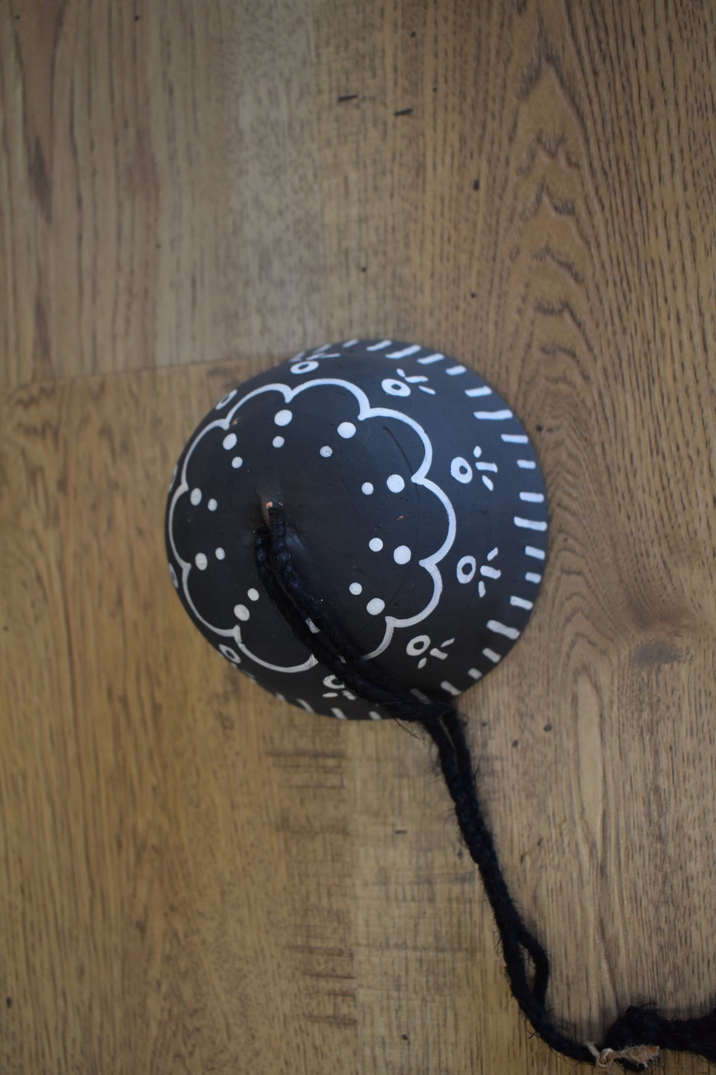 Boho Black Terracotta Hanging Bell