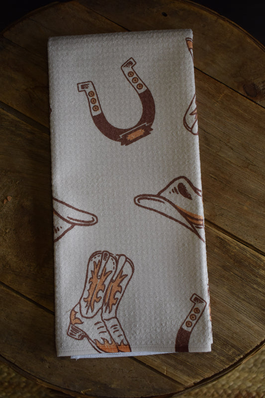 Retro Western Kitchen Towel
