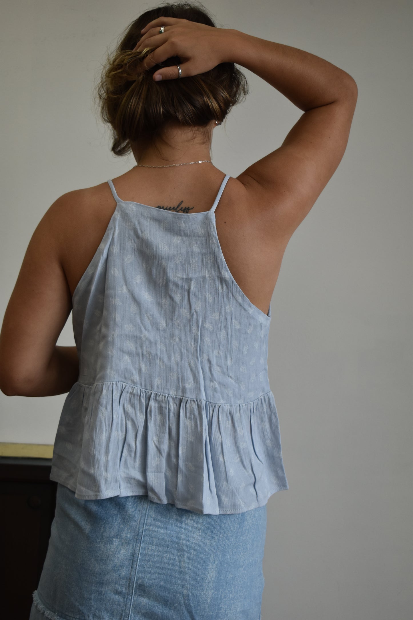 Baby Blue Printed Tank